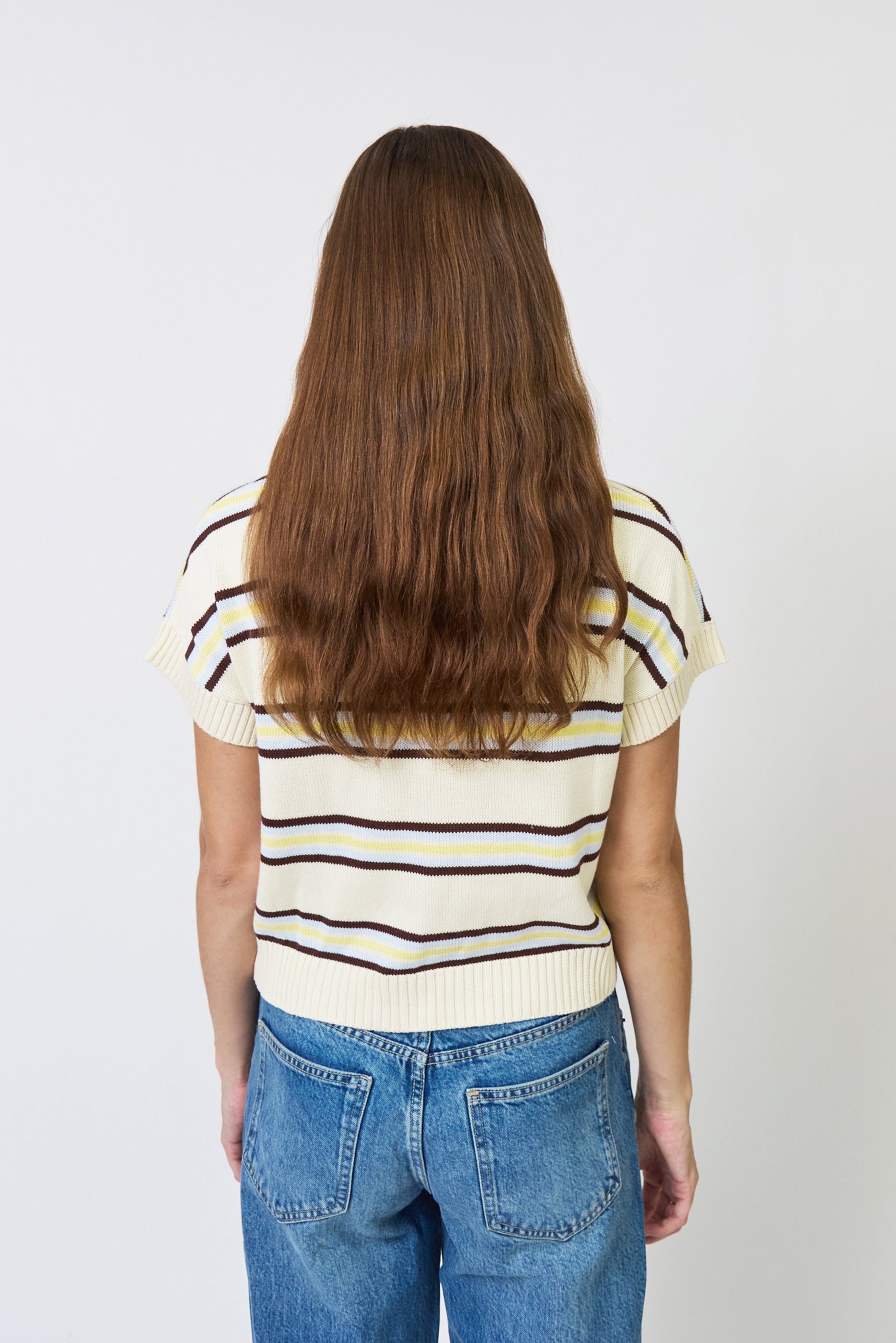 Chloe Stripe Oxford Collar Tee