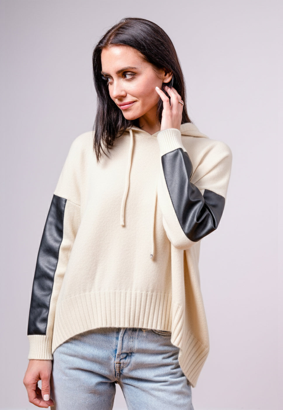 Kai Faux Leather Hoodie