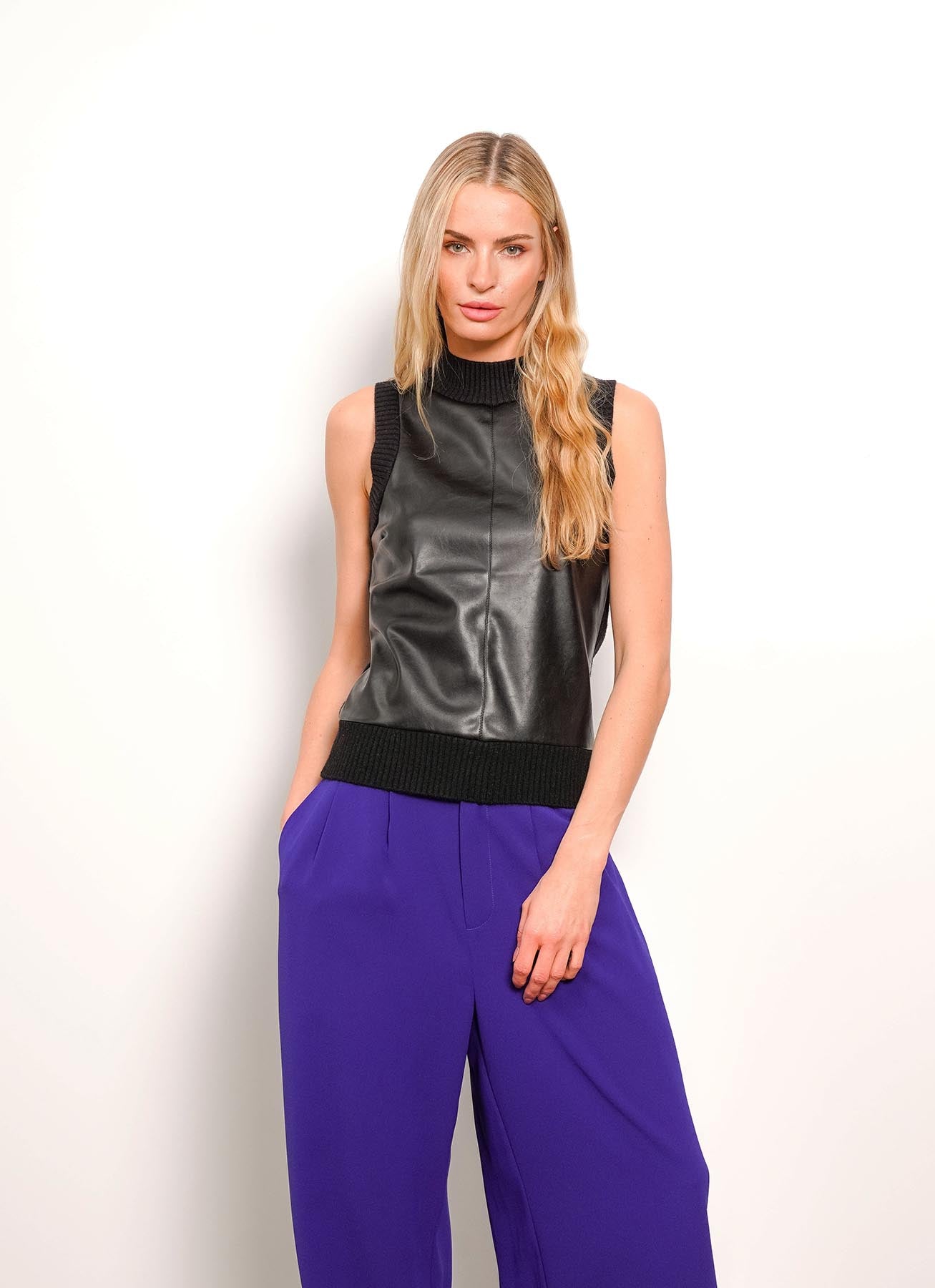 Khloe Vegan Sleeveless Mockneck