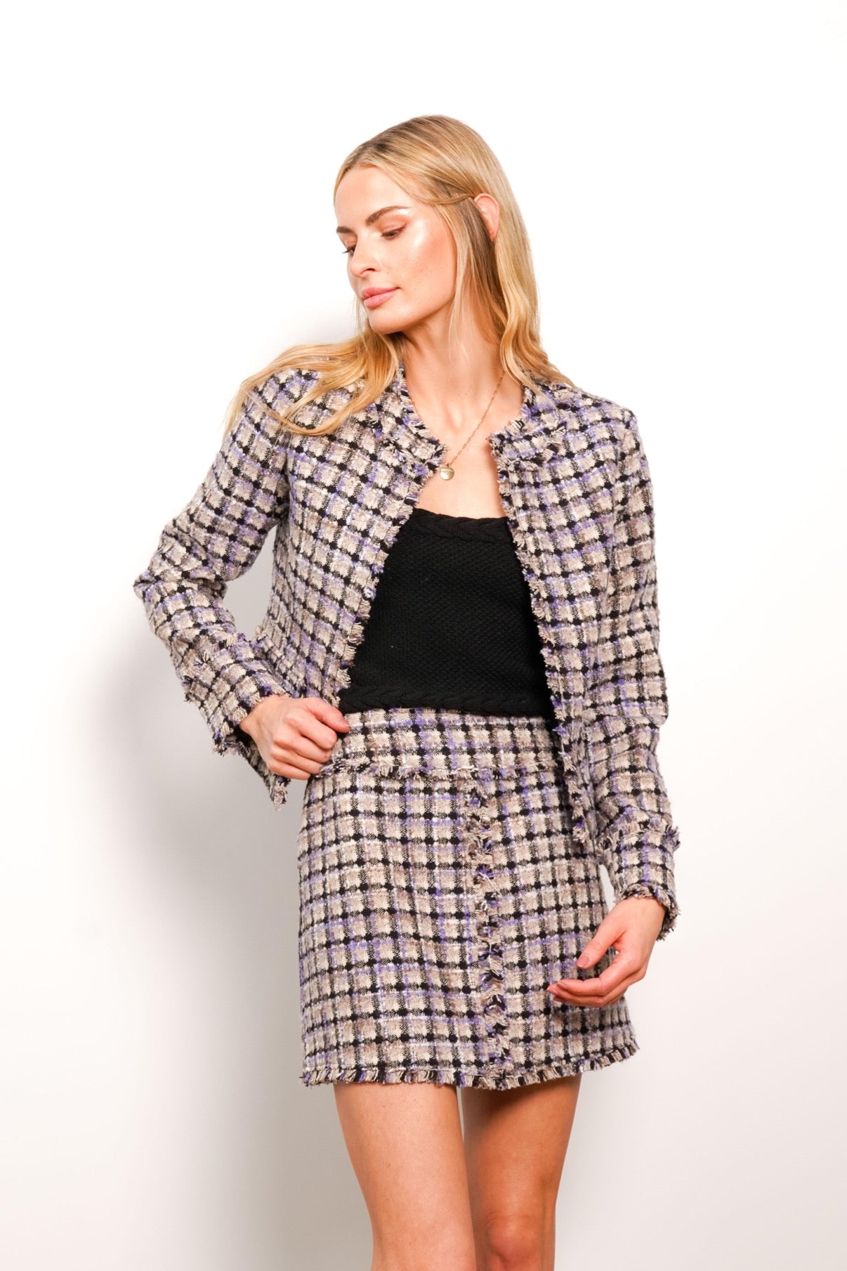 Luna Frayed Edge Tweed Jacket