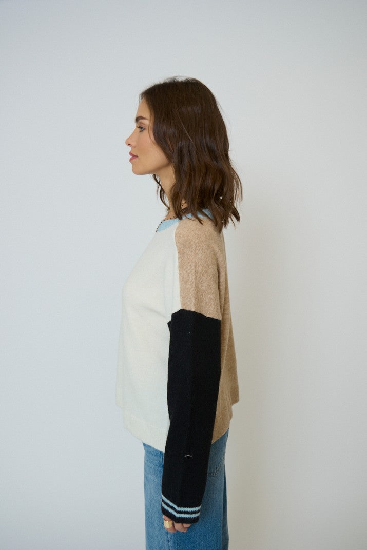 Ash Color Blocked Crewneck