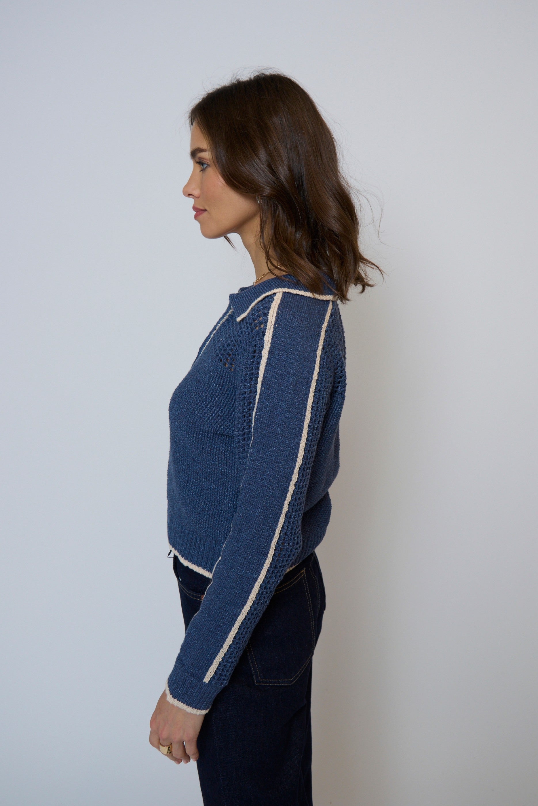 Carla Mesh Yoke Polo