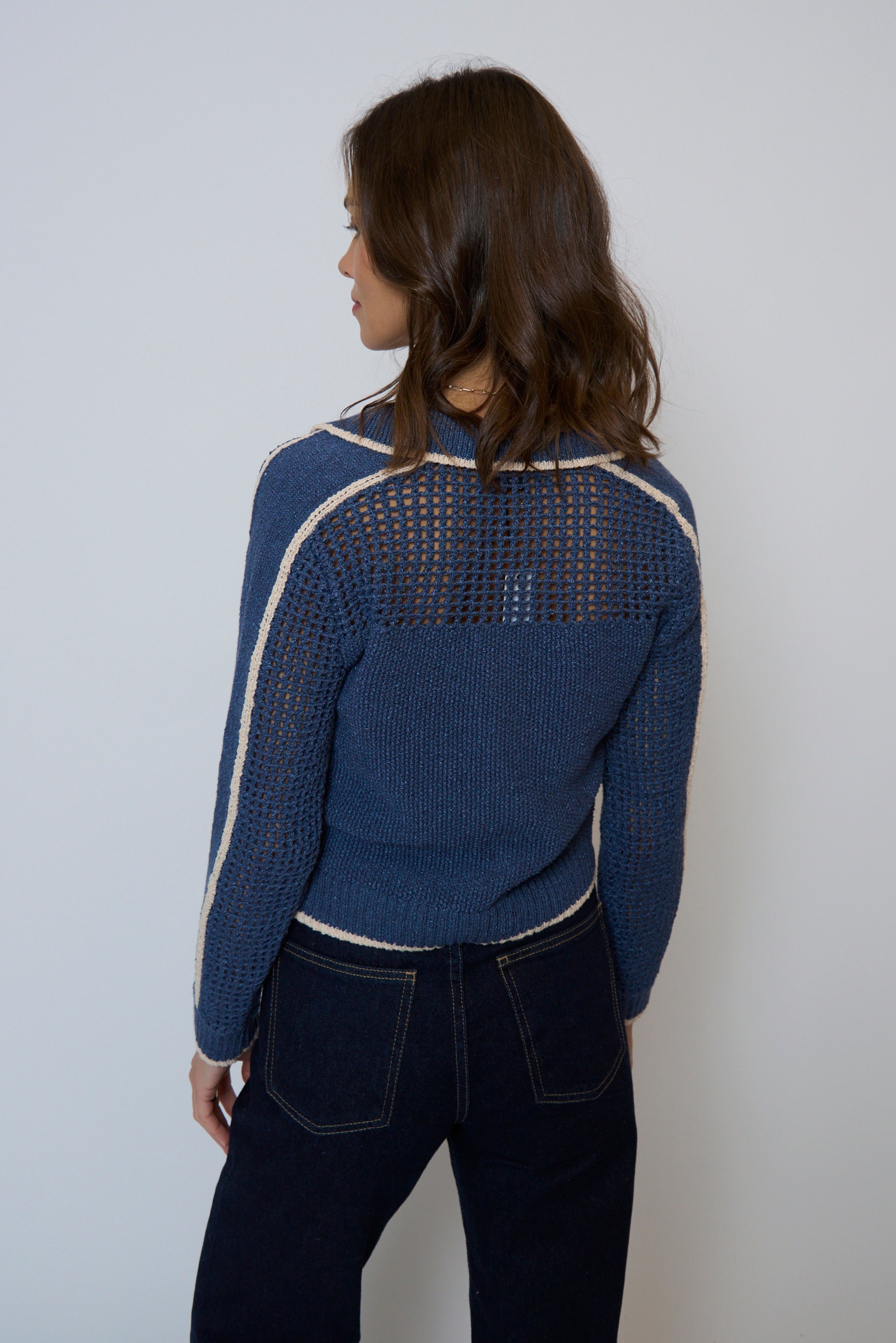 Carla Mesh Yoke Polo