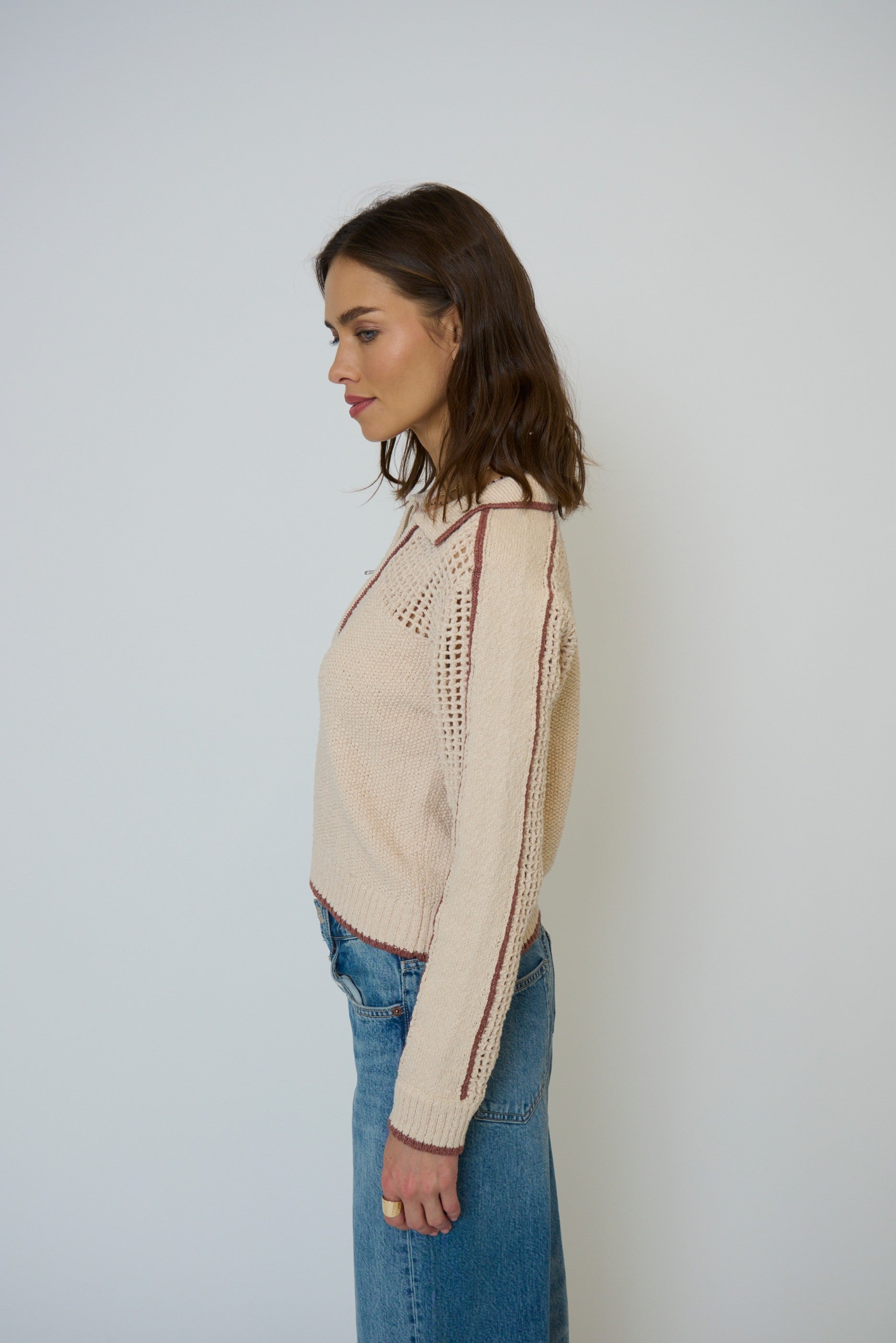 Carla Mesh Yoke Polo