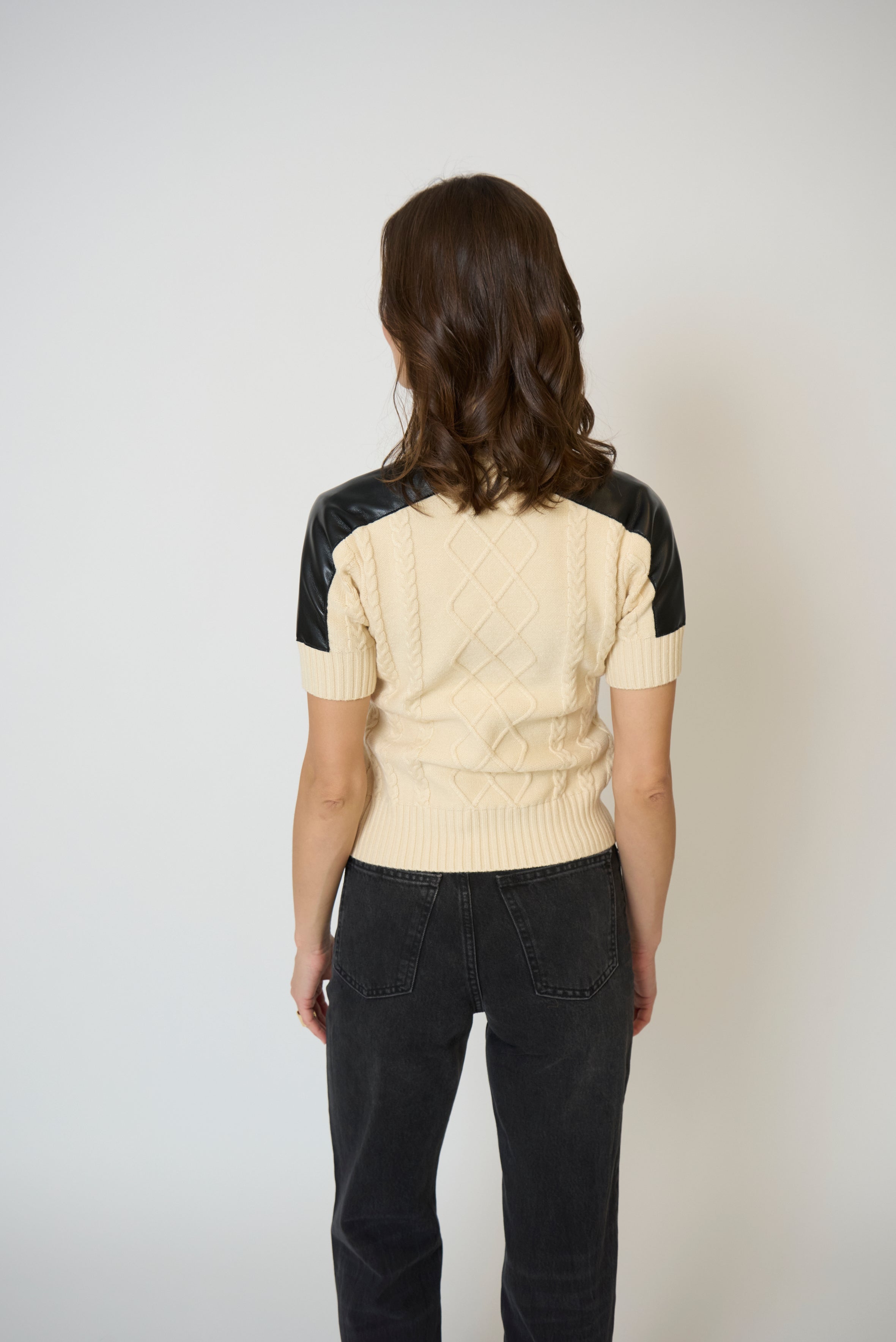 Naomi Short Slv Cable T-Neck