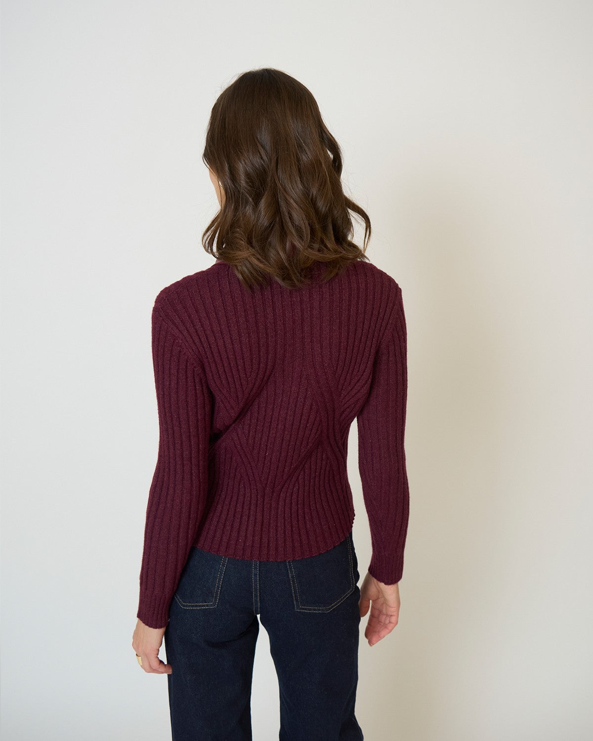 Milan Vegan Leather Collar Sweater