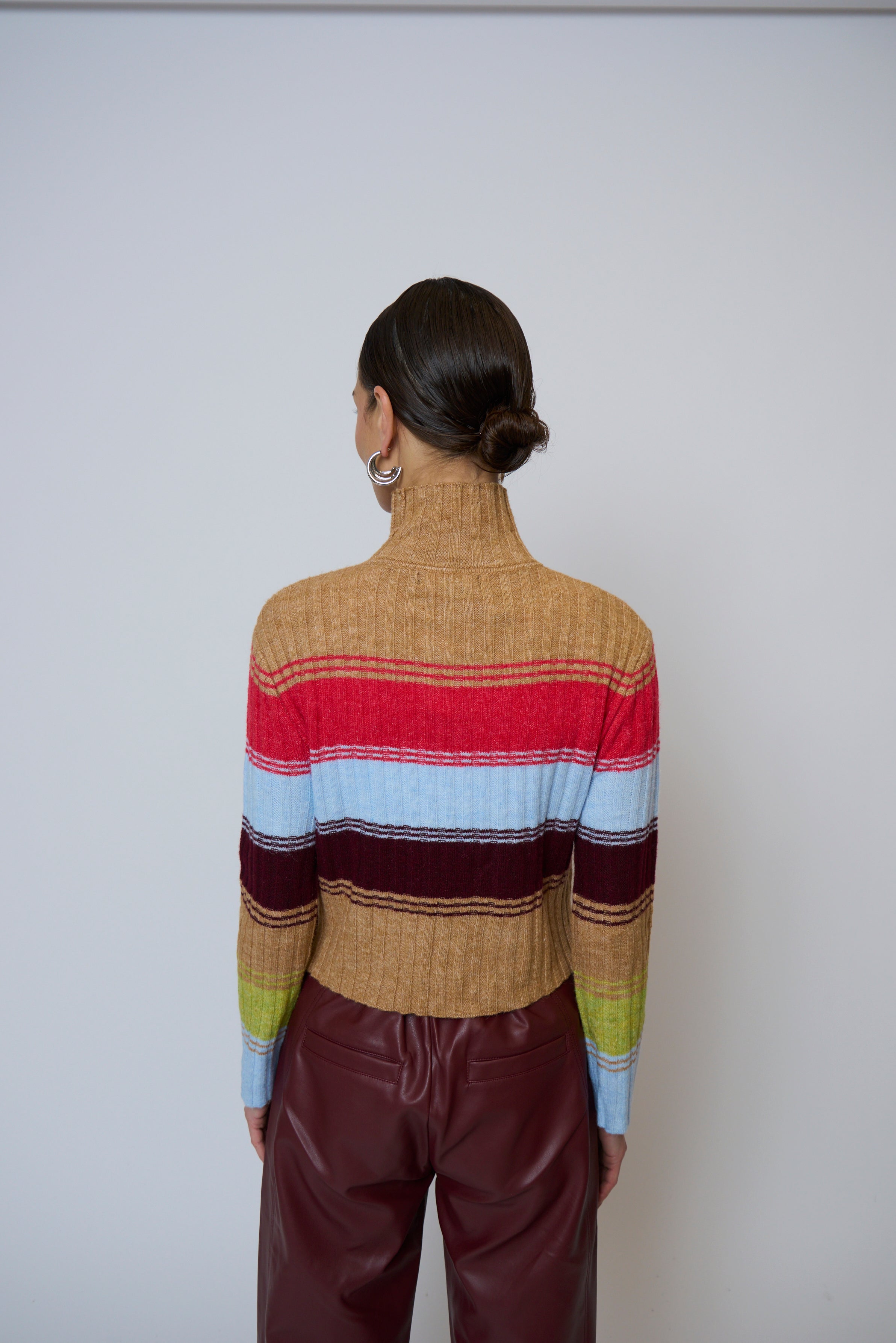 Marley Ribbed Gradient Stripe T-Neck