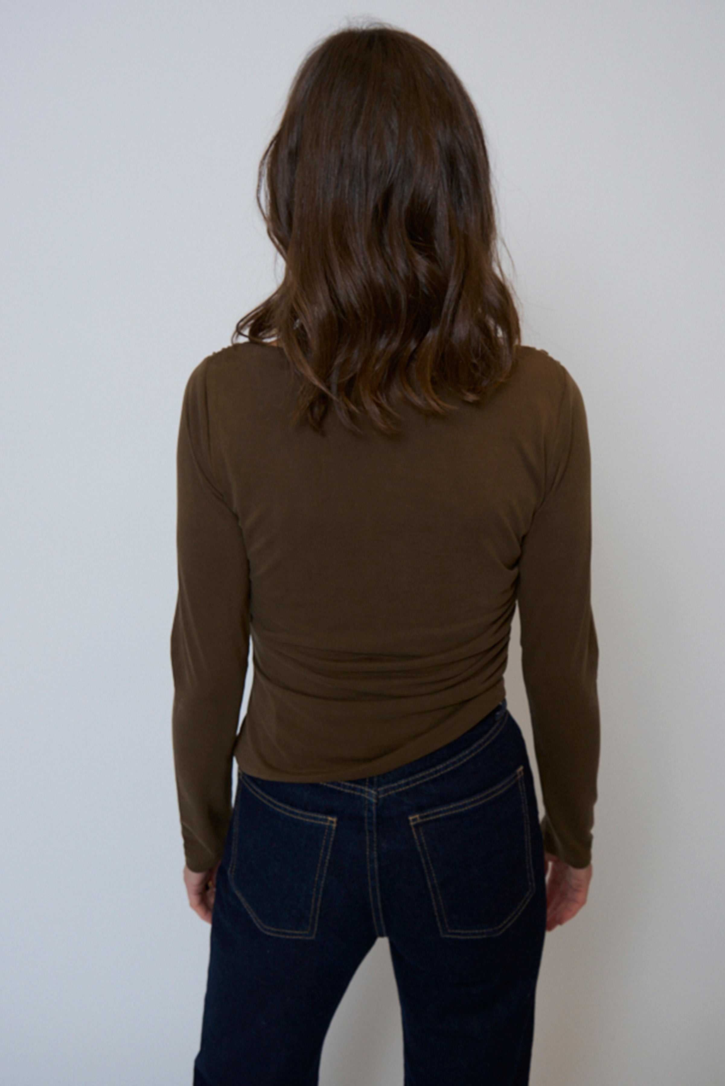 Roman Draped Longsleeve Top