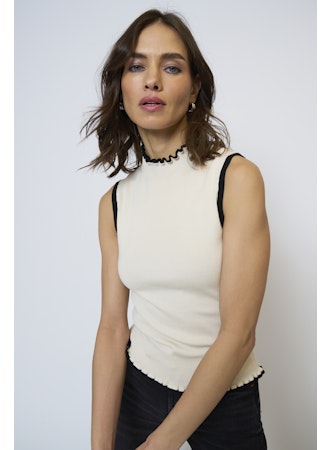 Isla Sleeveless Ruffle Turtleneck