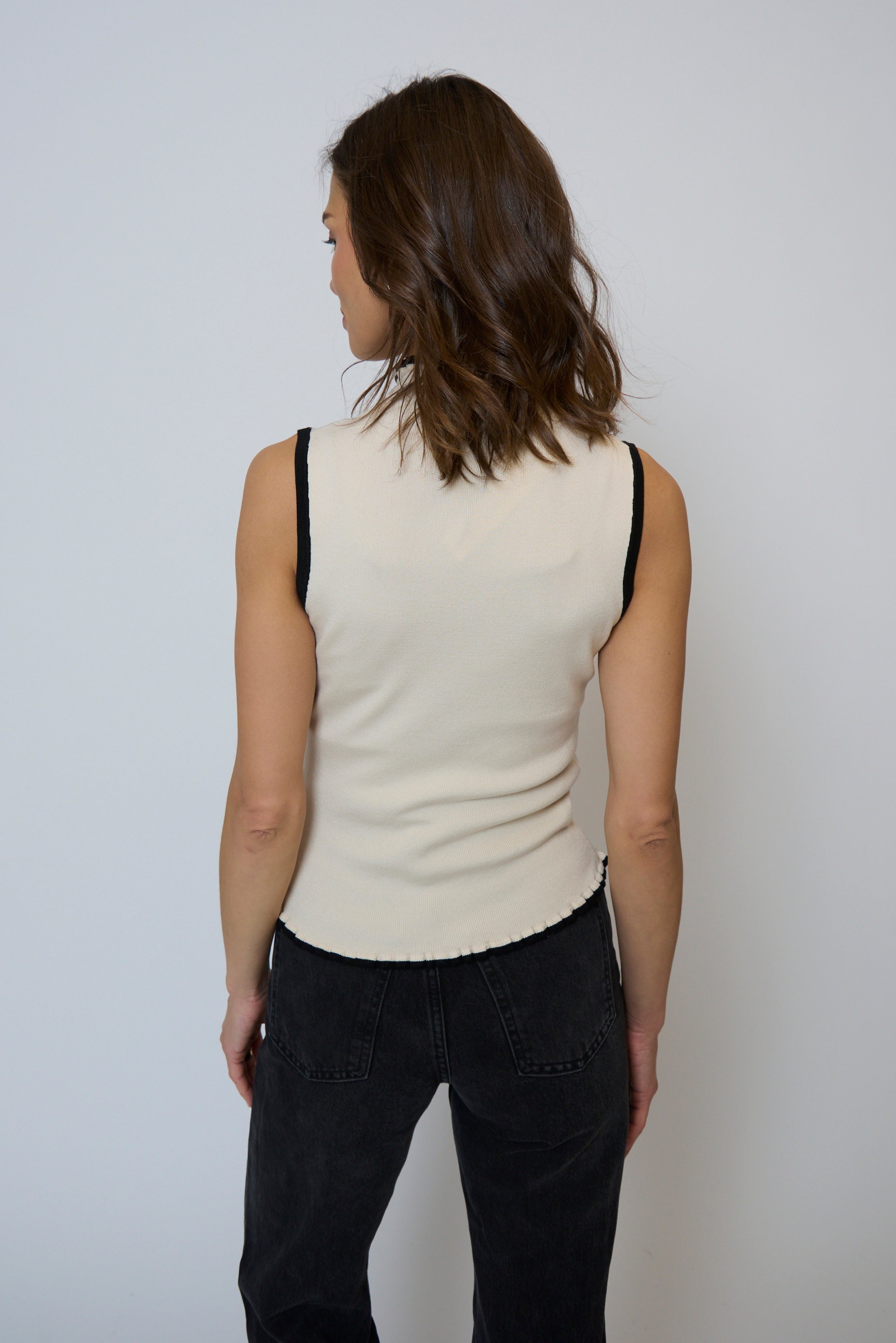 Isla Sleeveless Ruffle Turtleneck