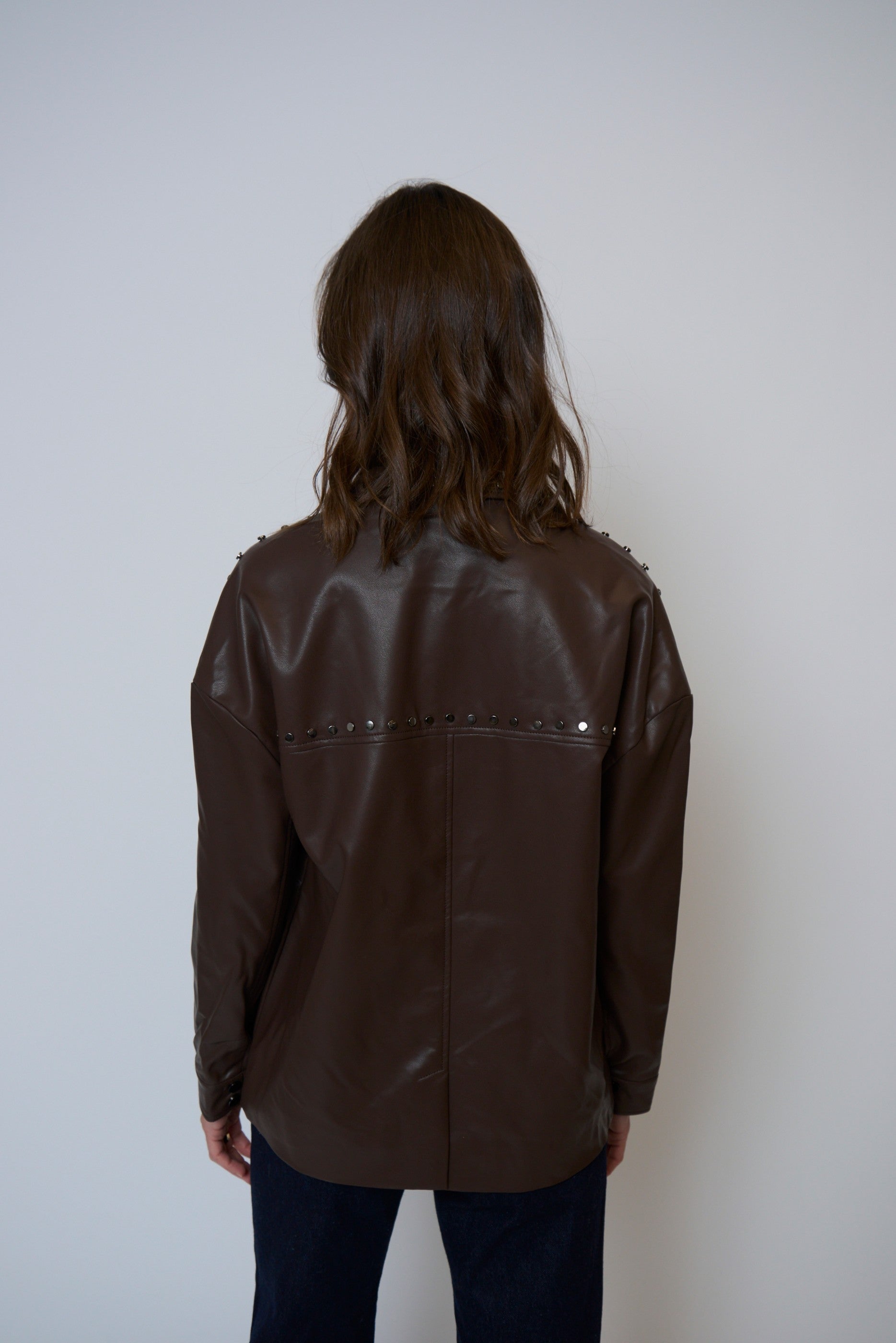 Jay Studded Leather Shacket