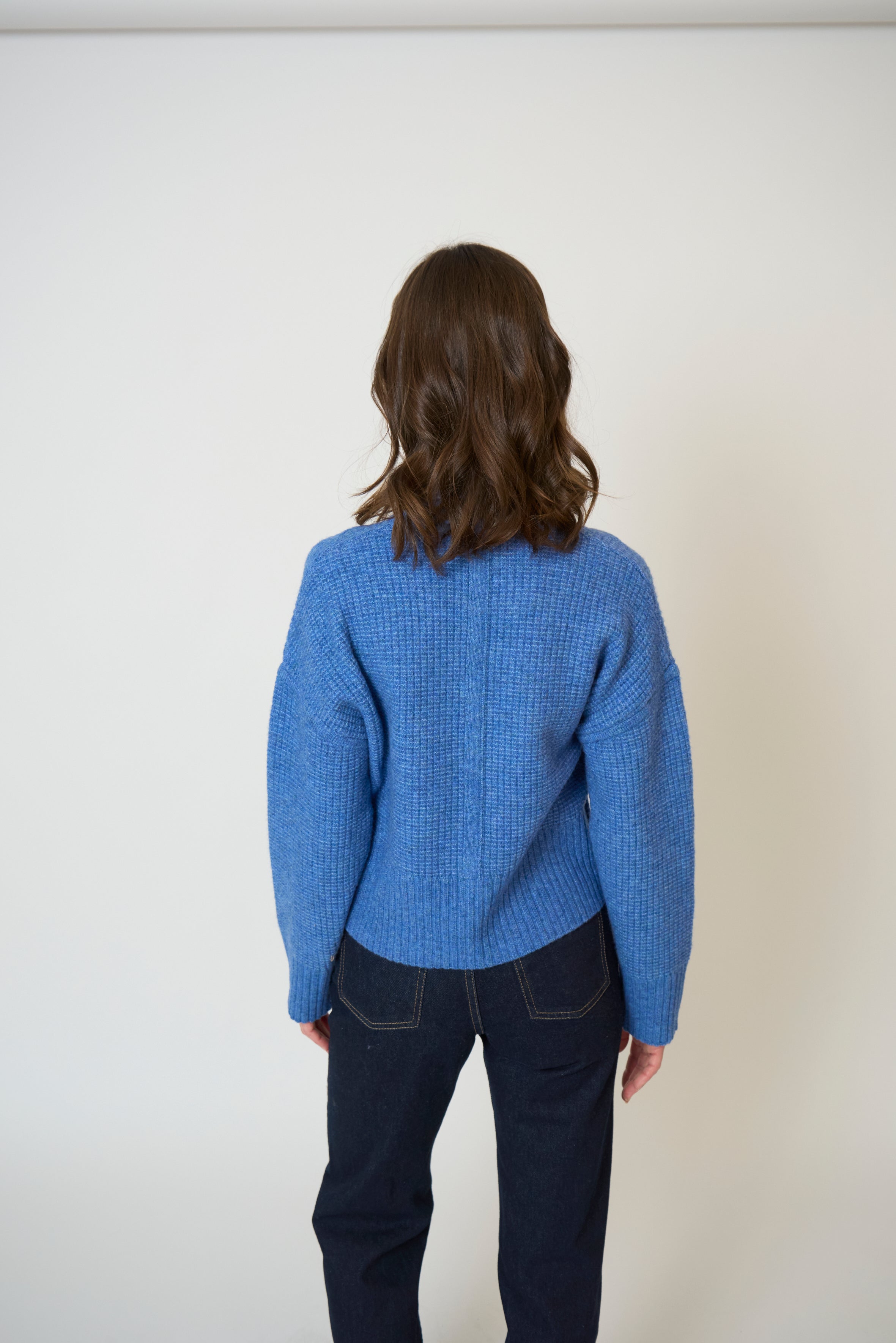 Rayna Scarf Neck Waffle Stitch Sweater