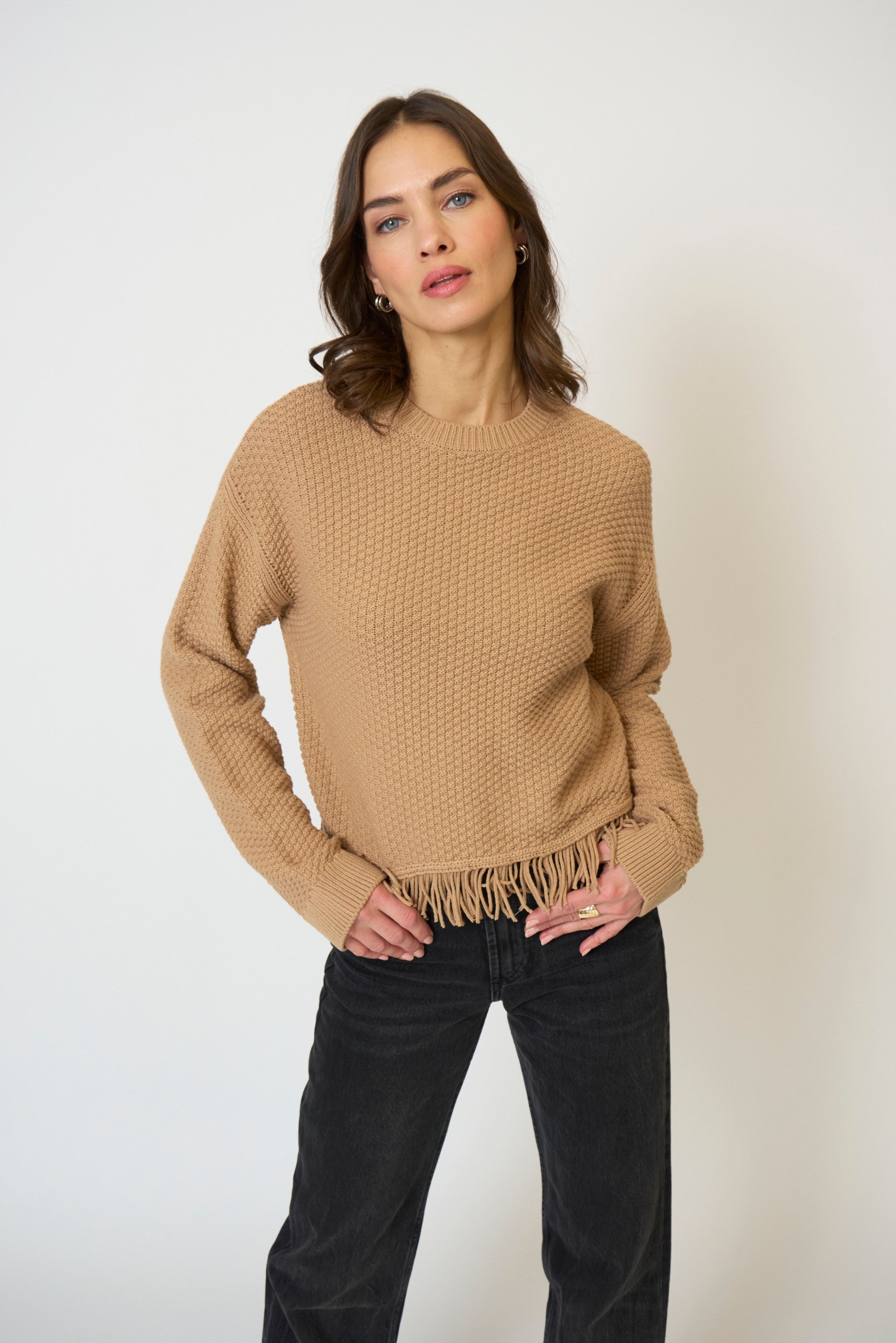 Elyse Seed Stitch Ls Dolman