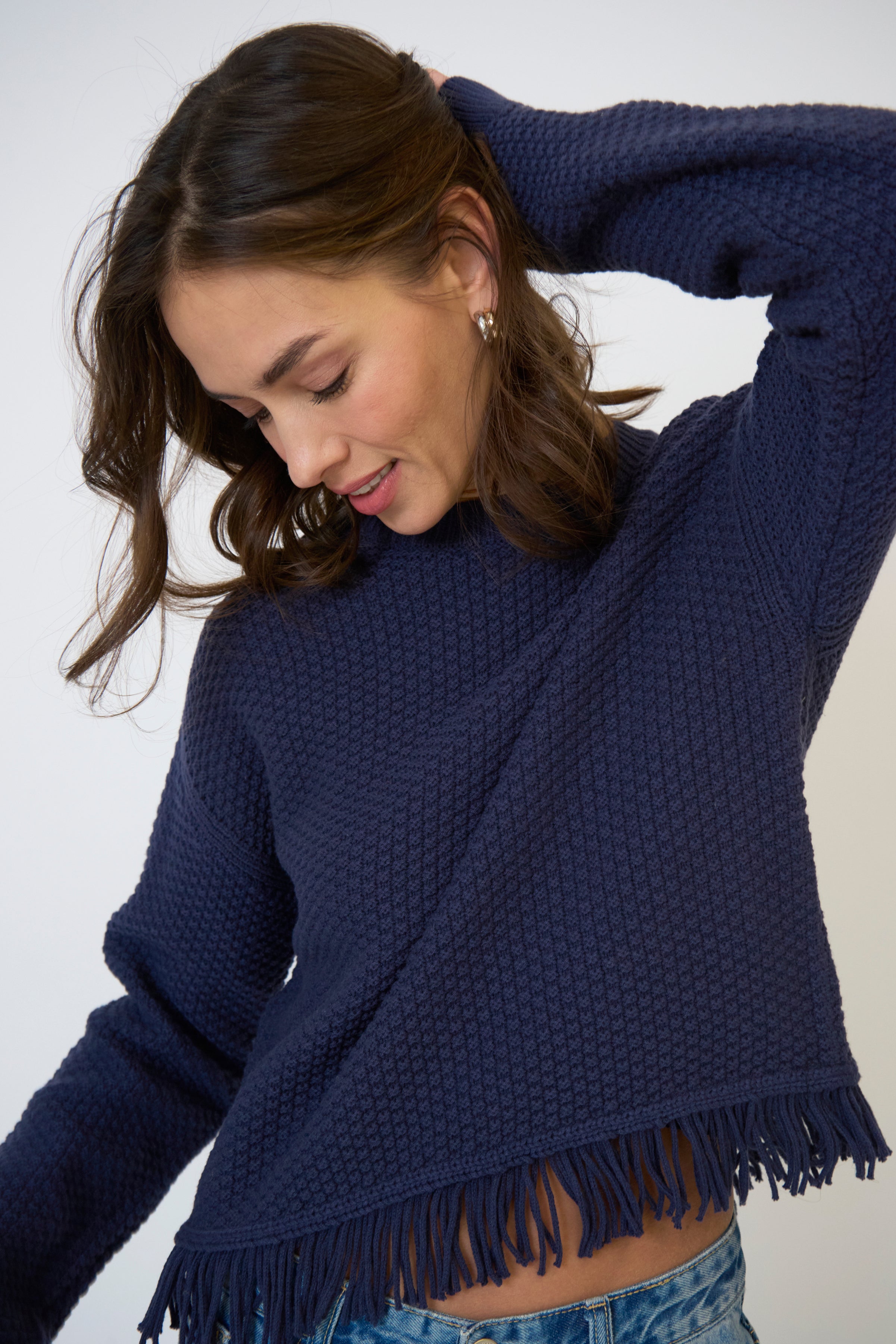Elyse Seed Stitch Ls Dolman