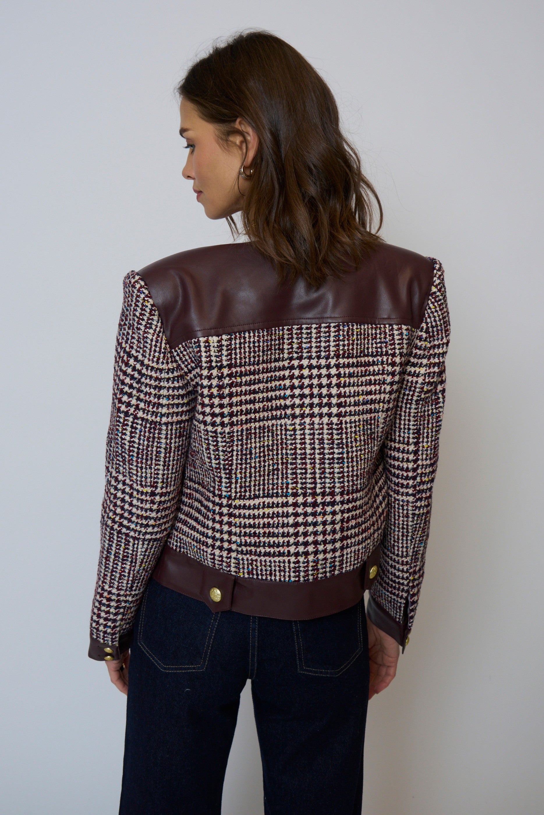 Billie Houndstooth Combo Jacket