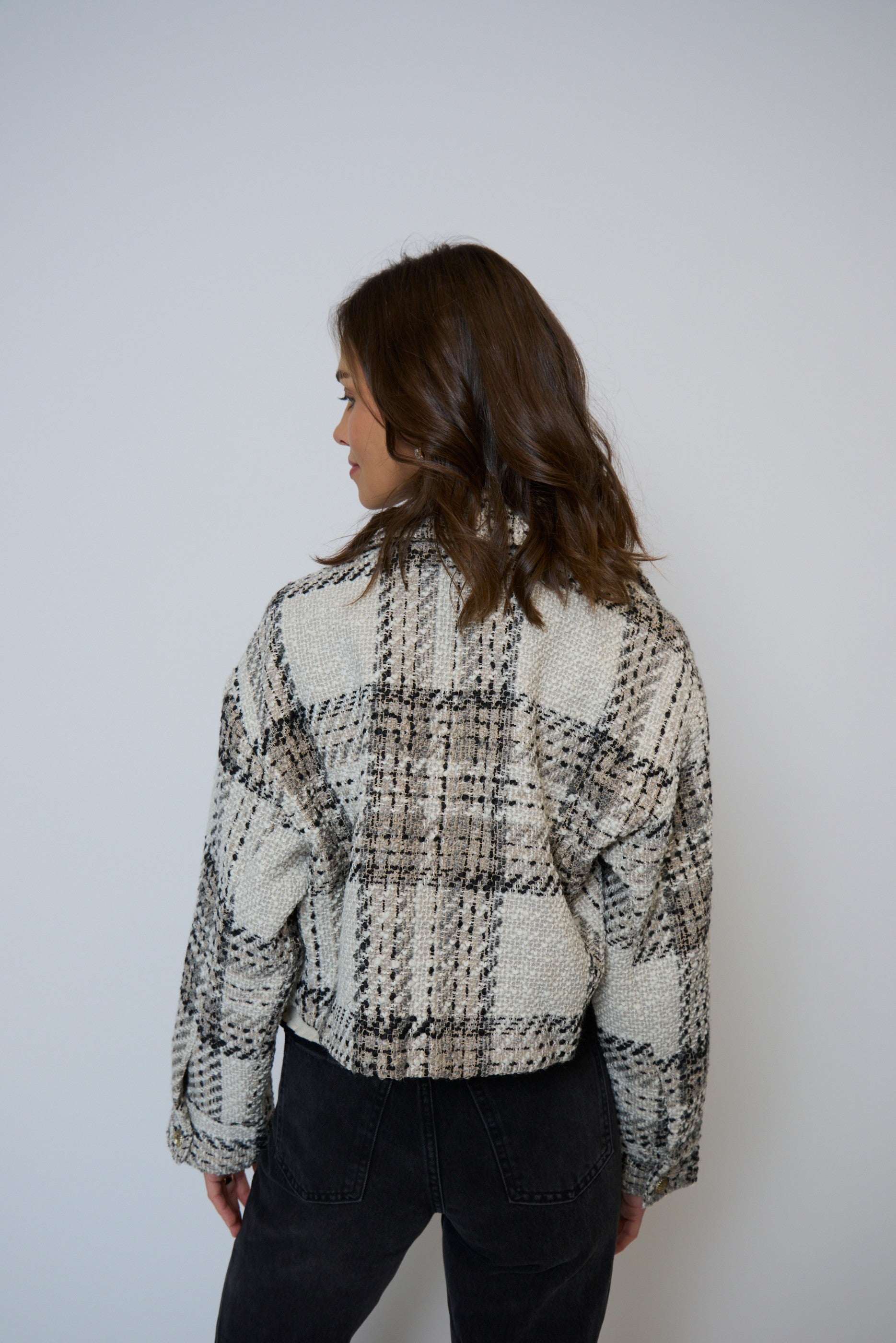 Billie Cropped Oversize Tweed Jacket