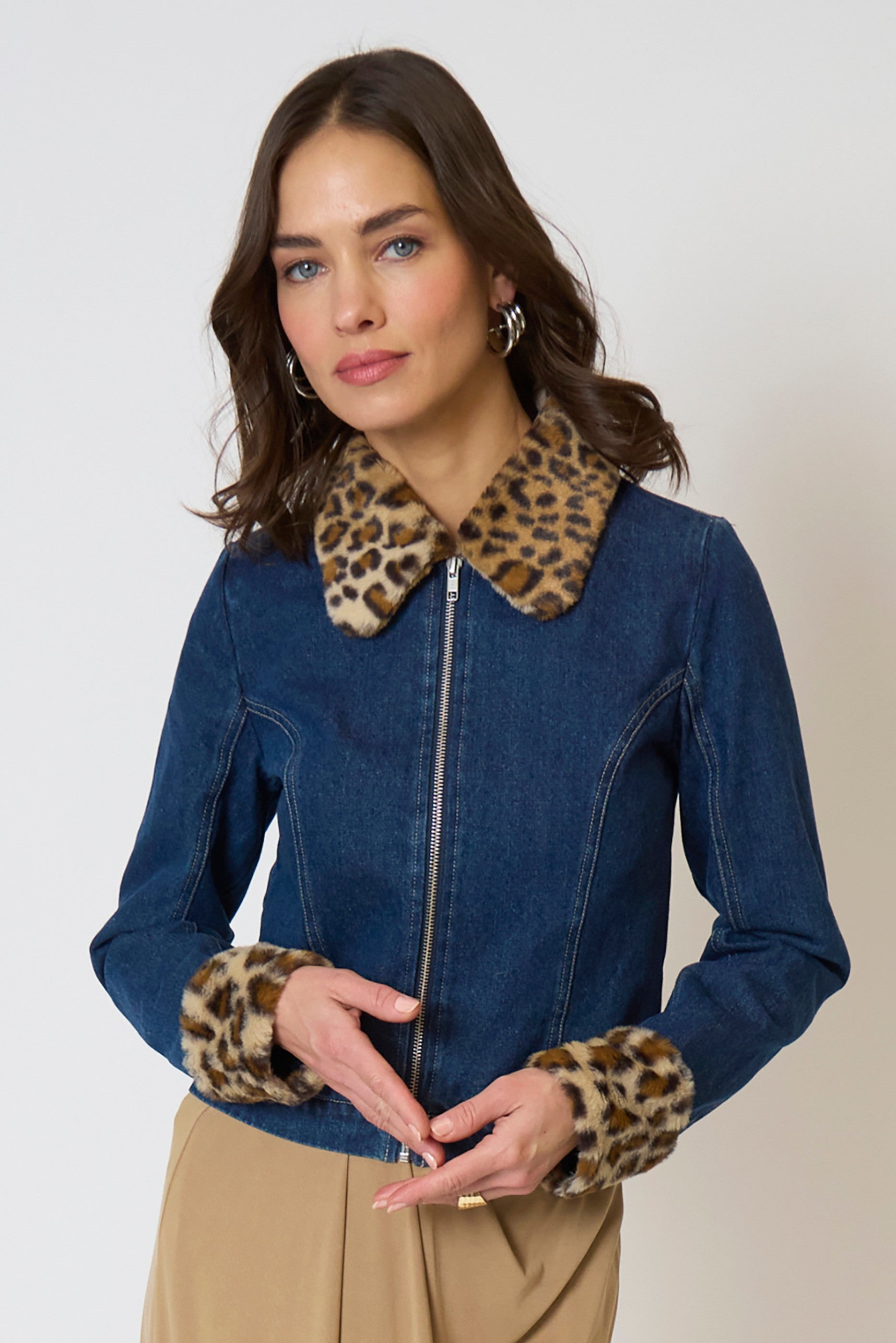 Gia Denim And Fur Jacket