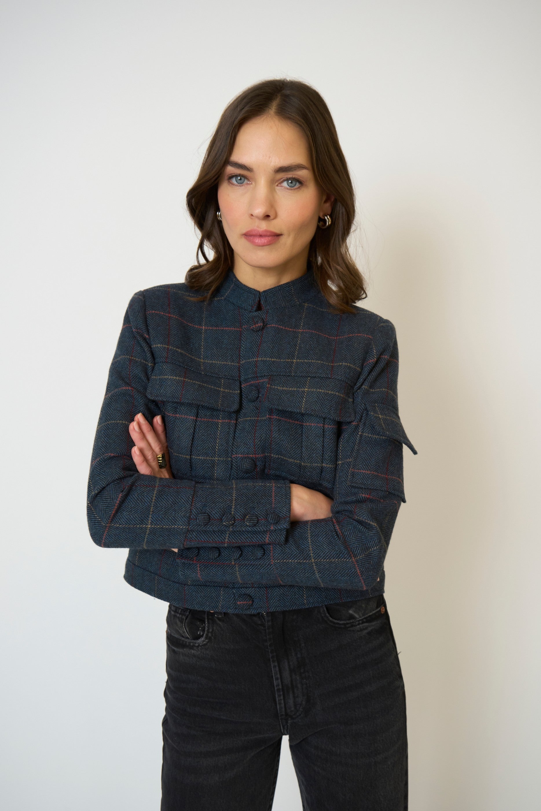 Eden Plaid Military Jacket