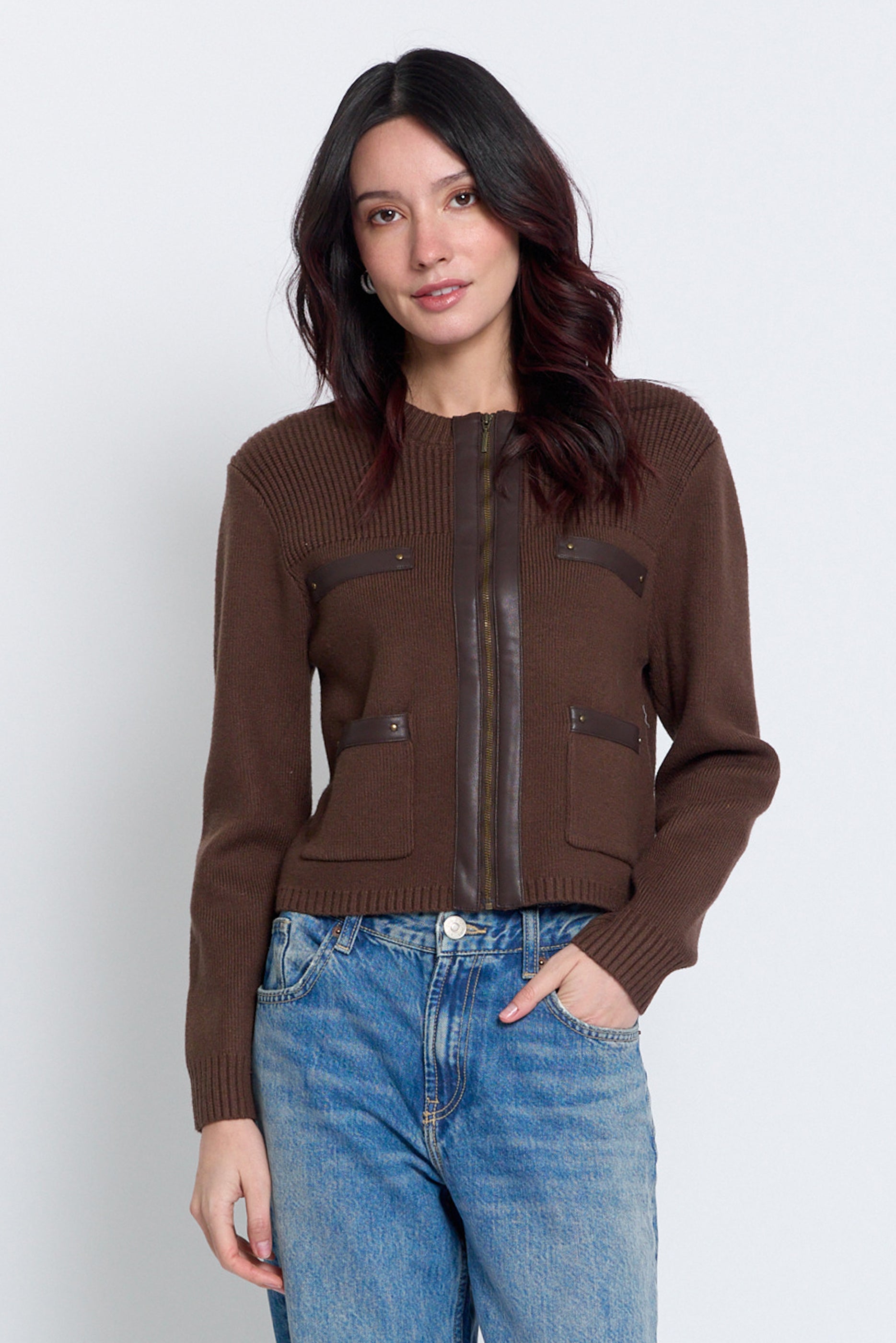 Vesper Vegan Combo Sweater Jacket