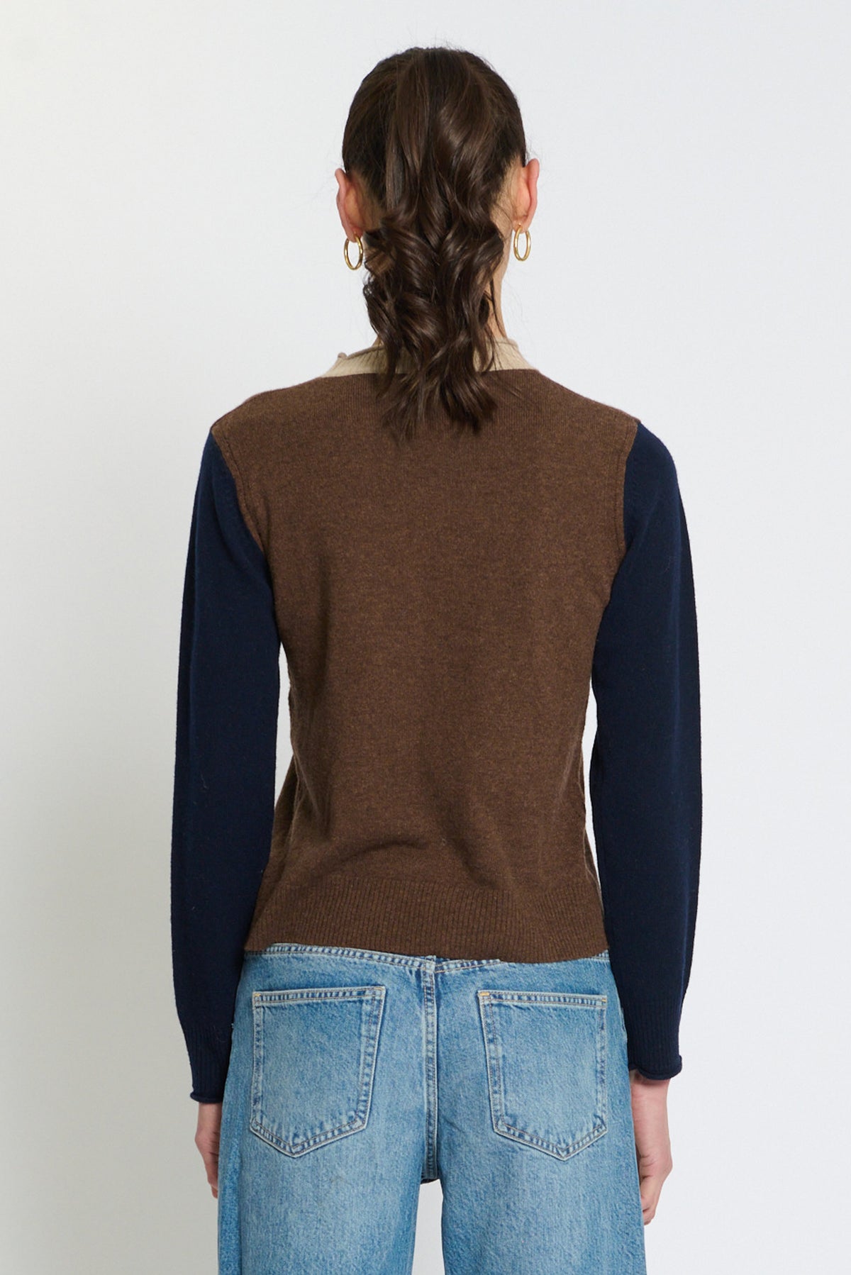 Thea Cashmere Colorblock Crew