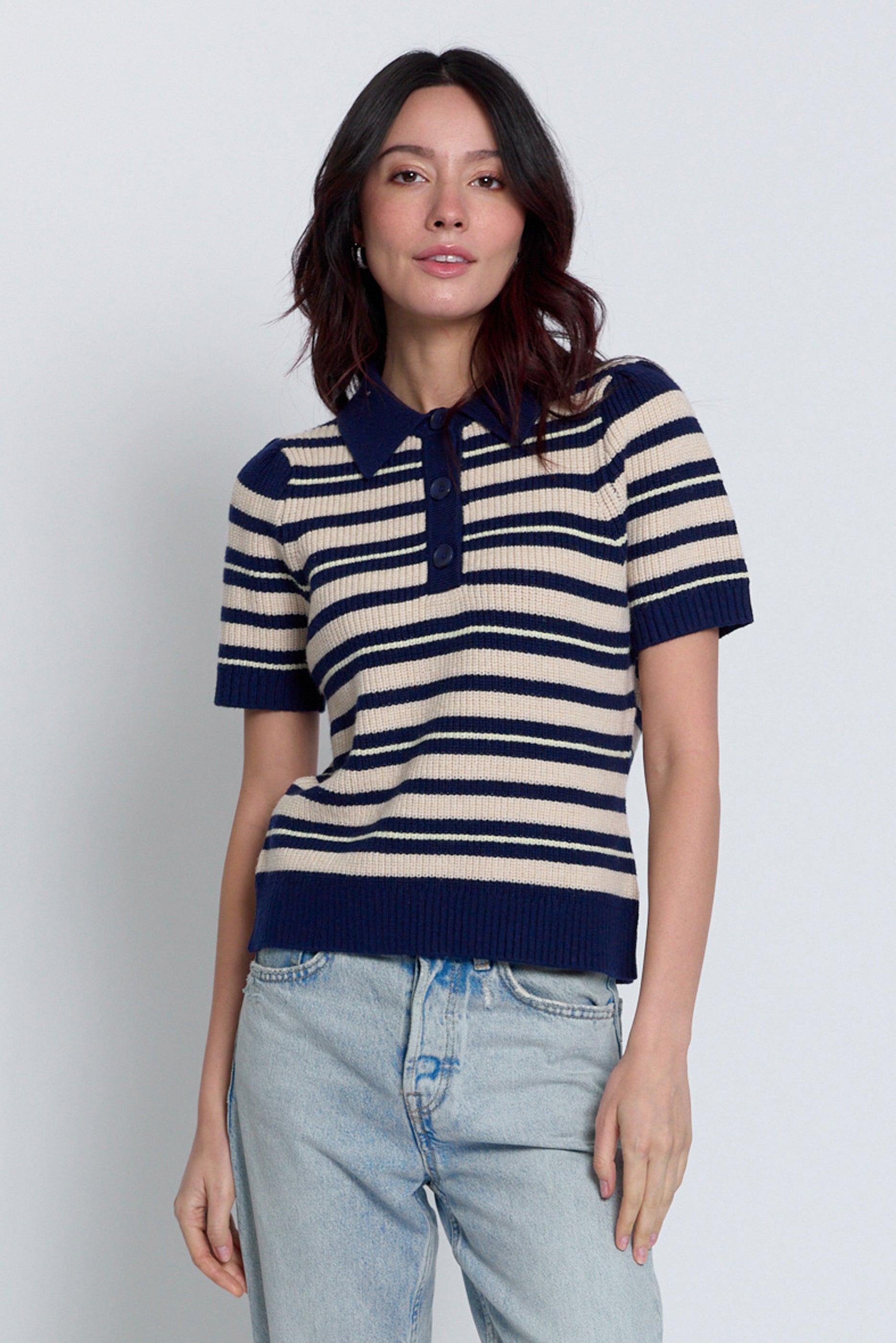 Birch Striped Puff Sleeve Sweater