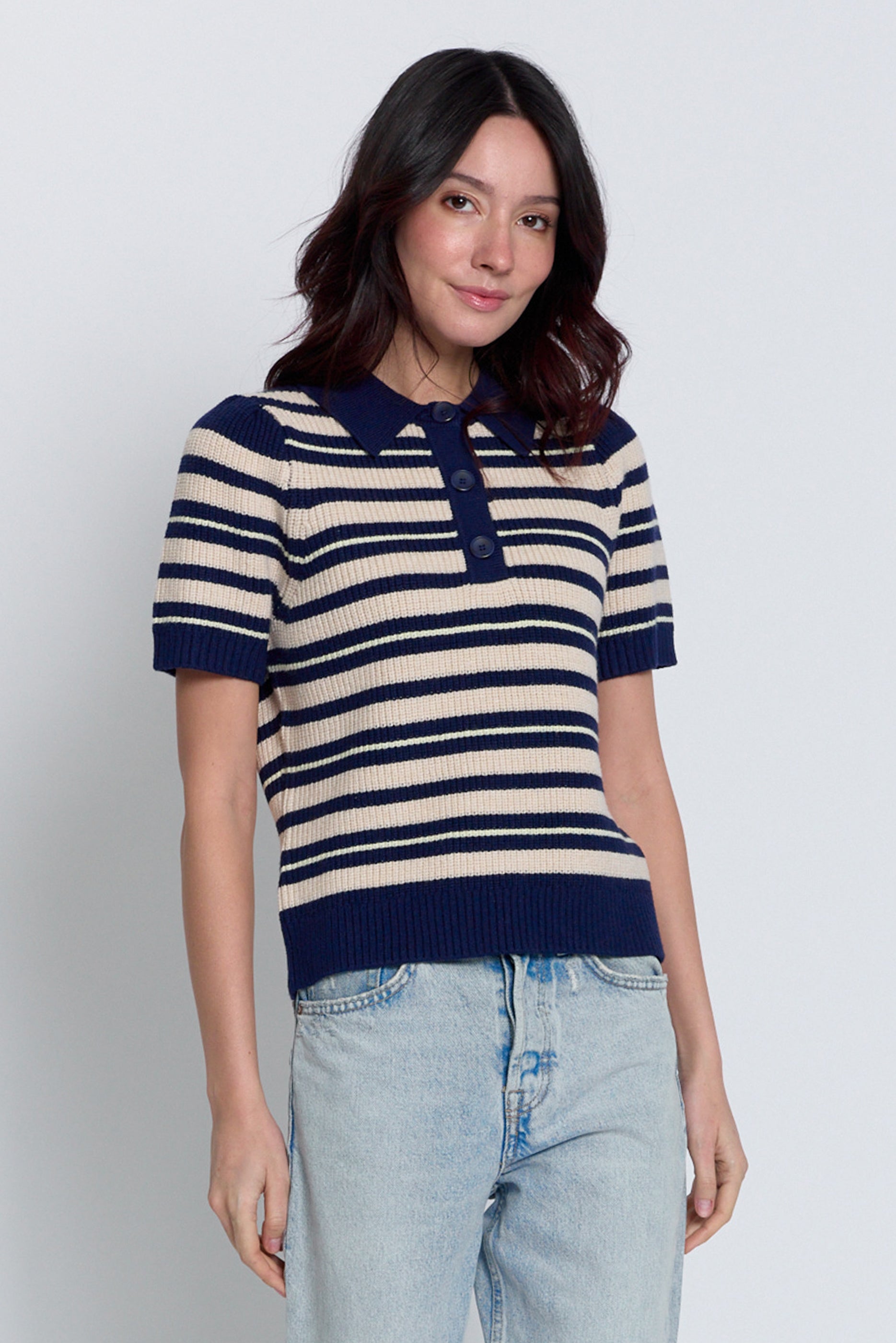 Birch Striped Puff Sleeve Sweater