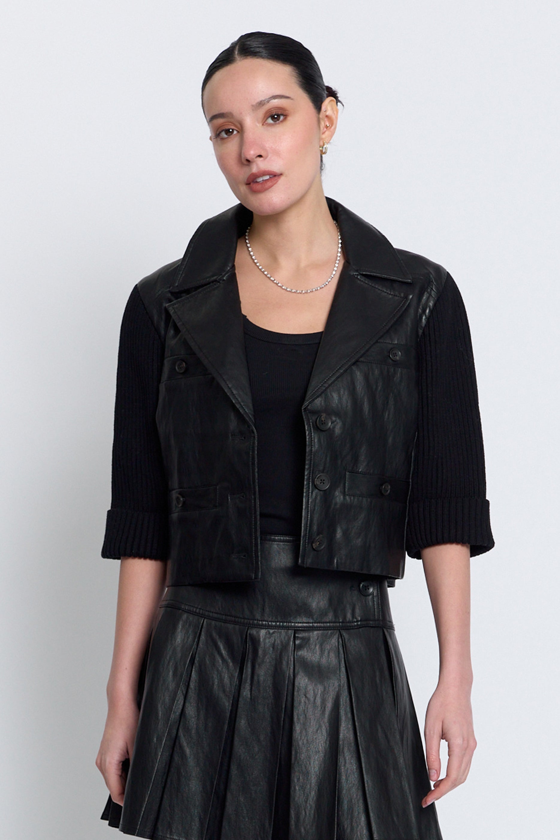 Quinn Cropped Vegan X Sweater Jacket