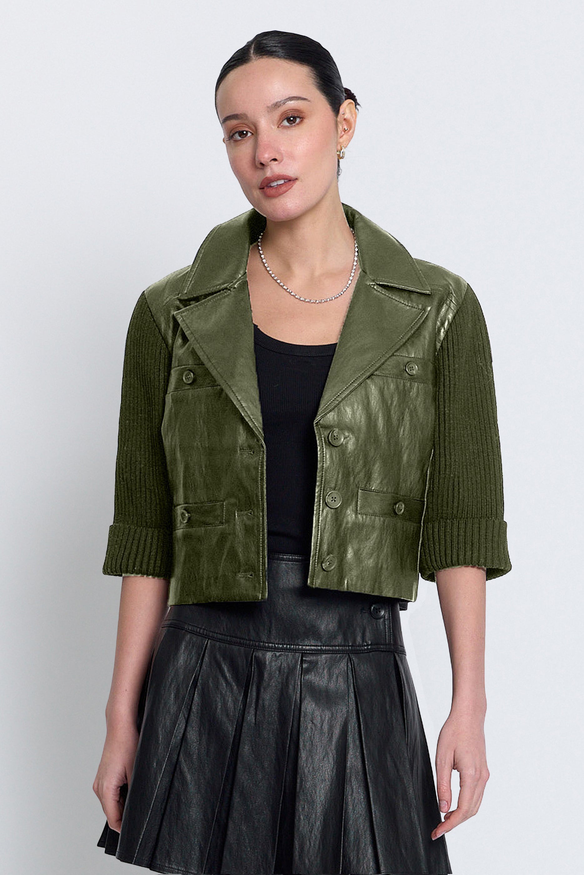 Quinn Cropped Vegan X Sweater Jacket