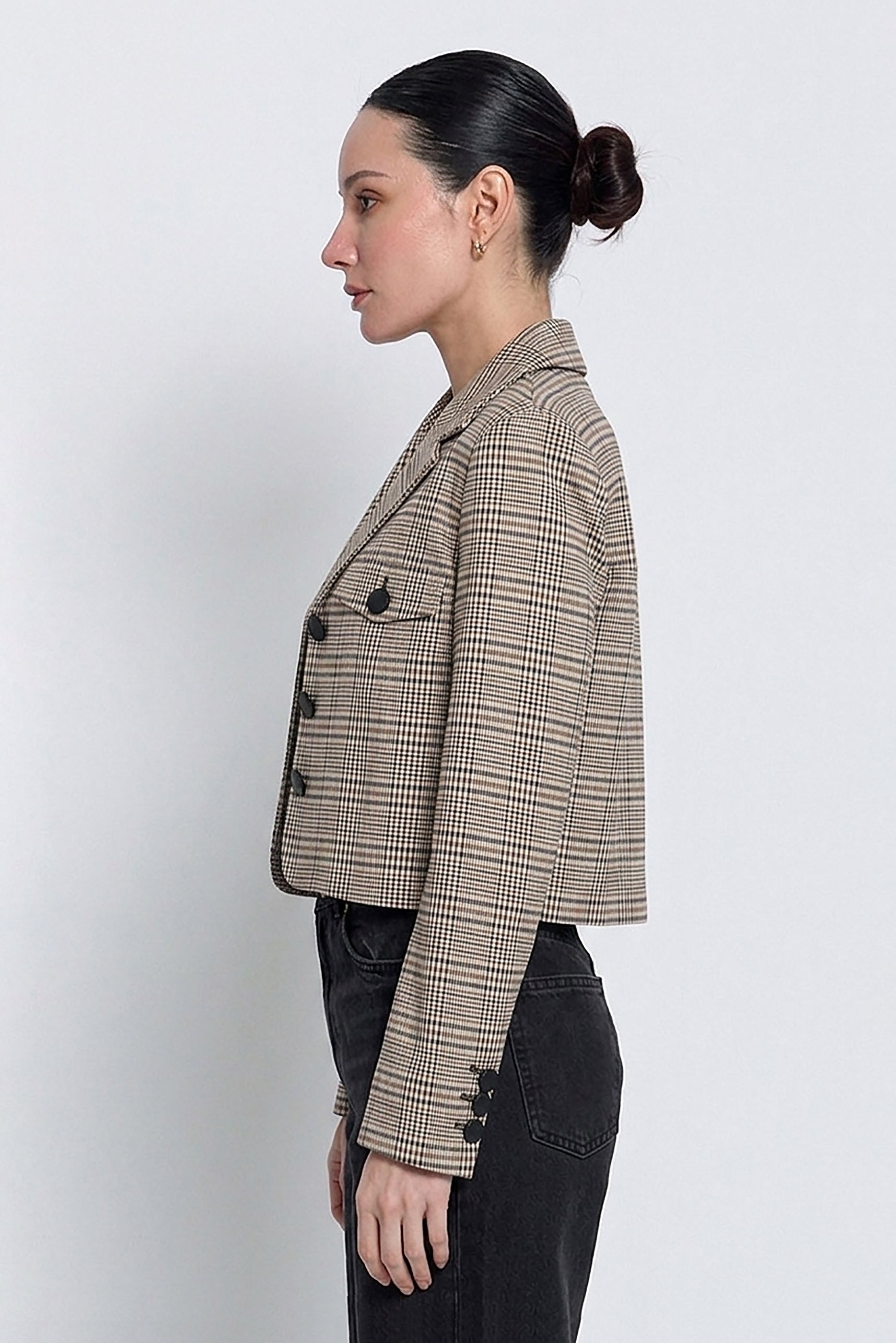 Sienna Cropped Plaid Jacket