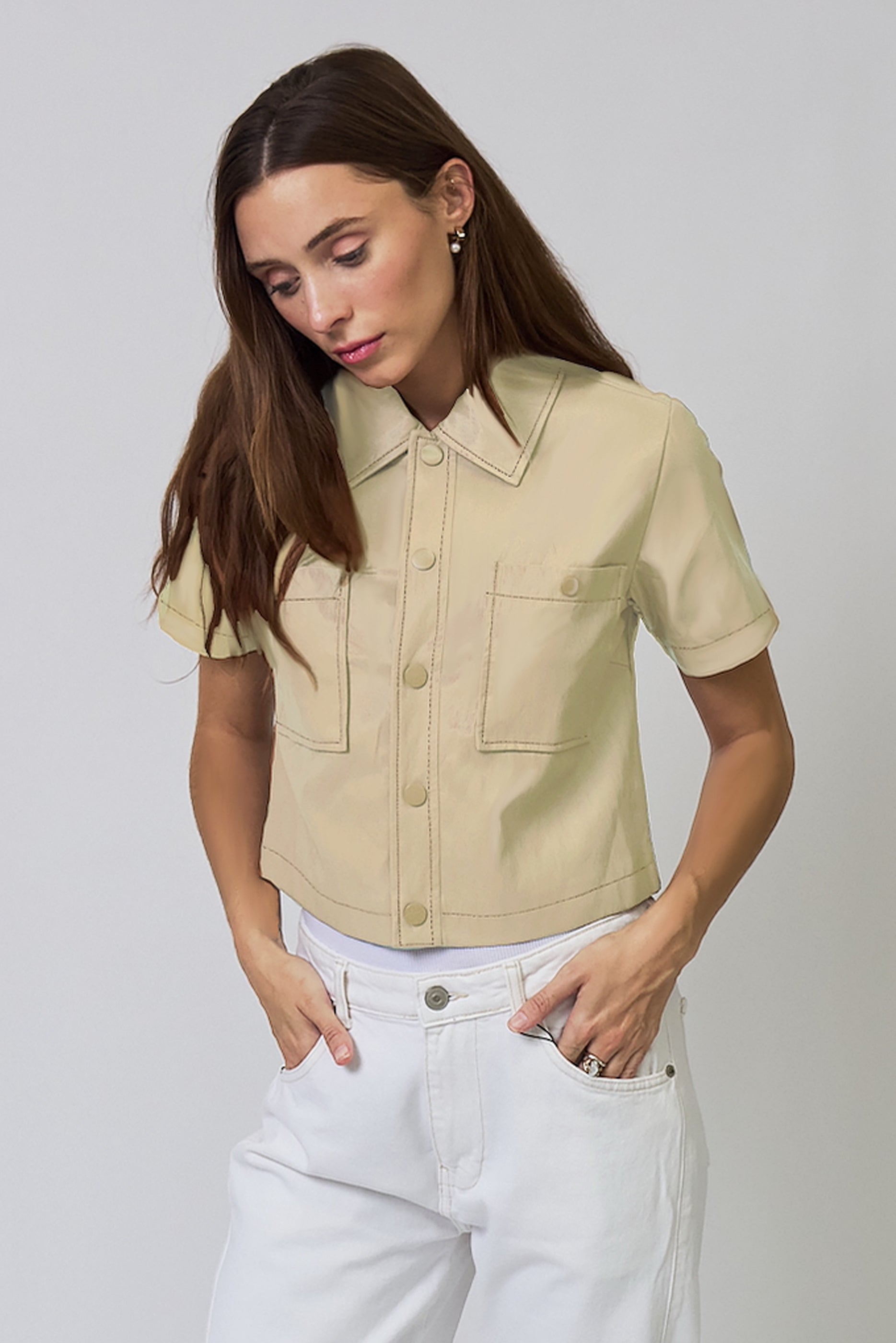 Quinn Short Sleeve Vegan Cropped Jacket