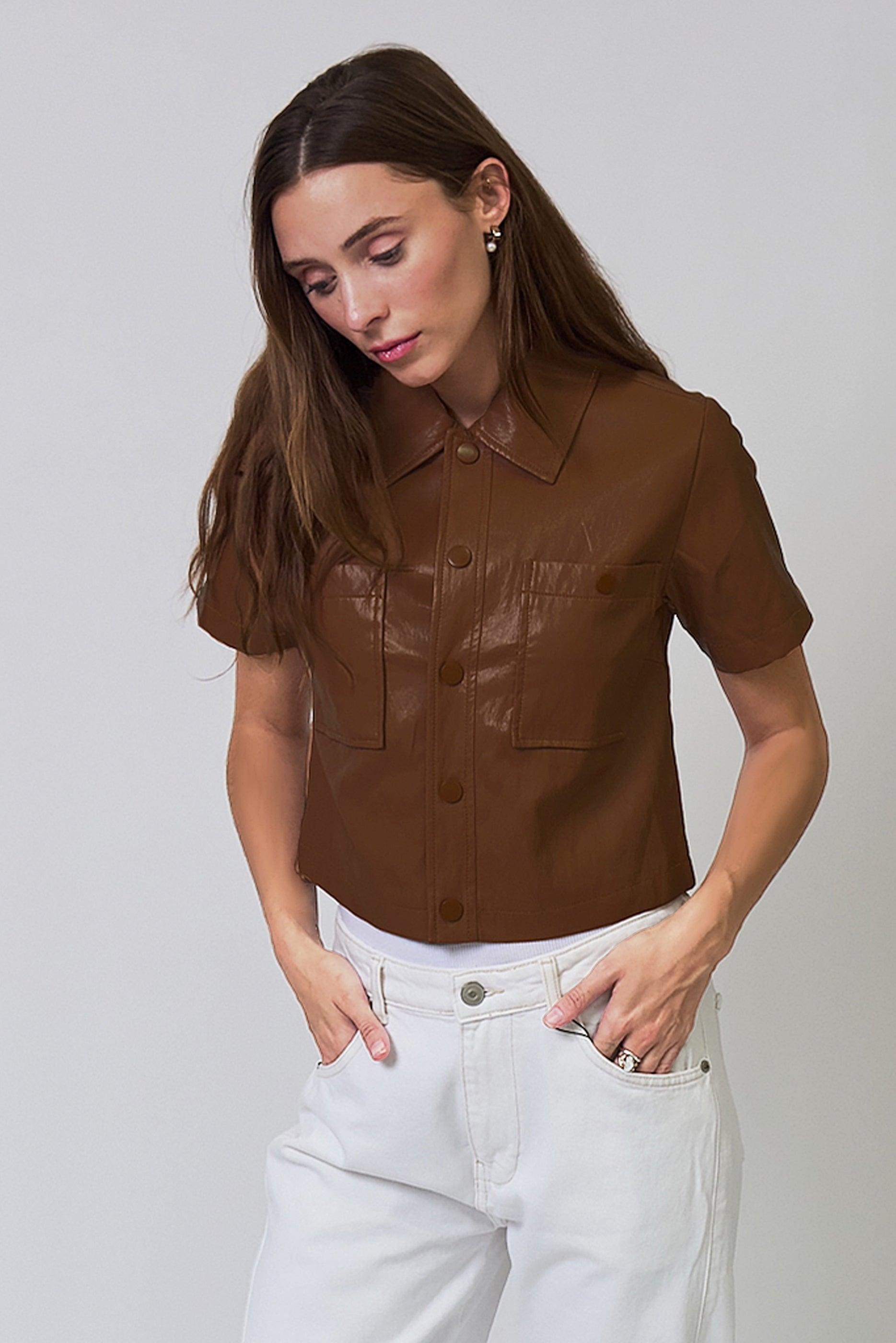 Quinn Short Sleeve Vegan Cropped Jacket