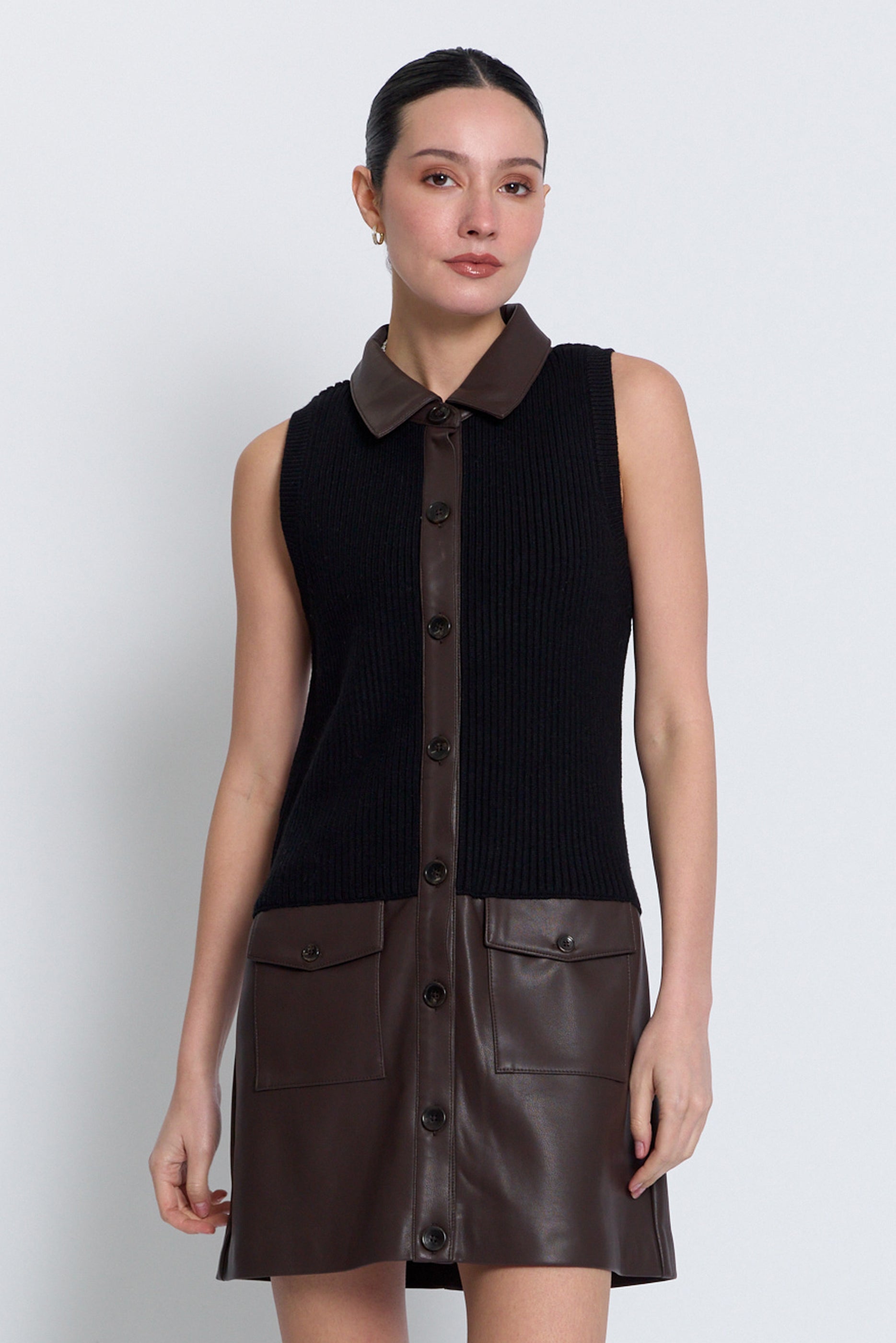 Avery Vegan Combo Sweater Dress