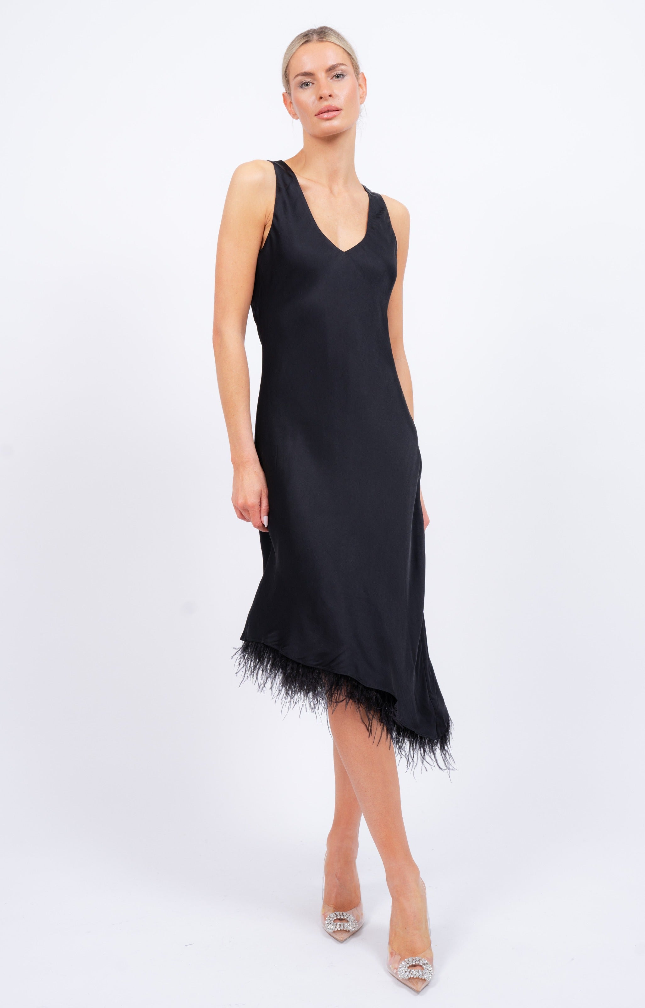 Sylvie Marabou Sweep Dress