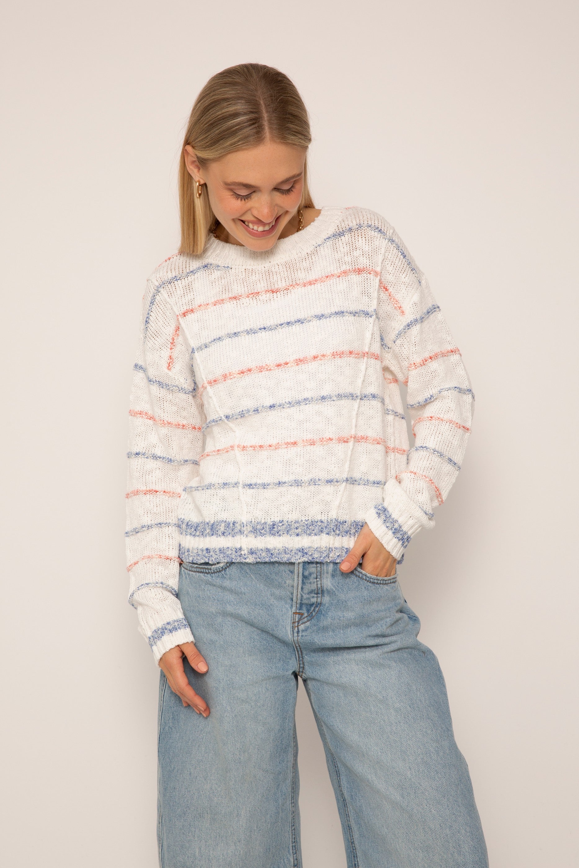 Colbie Chunky Striped Crewneck
