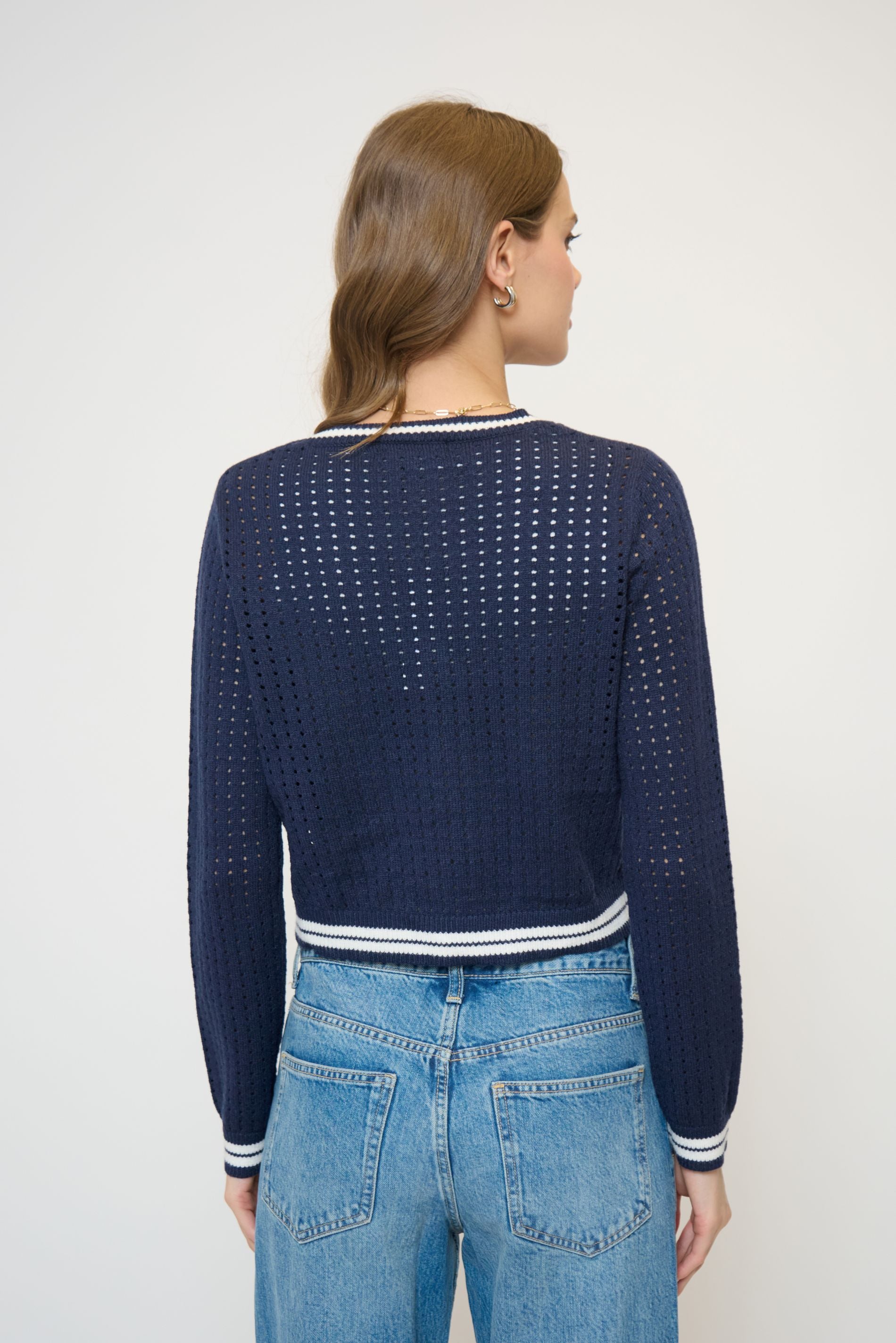 Franki Varsity Mesh Cardigan