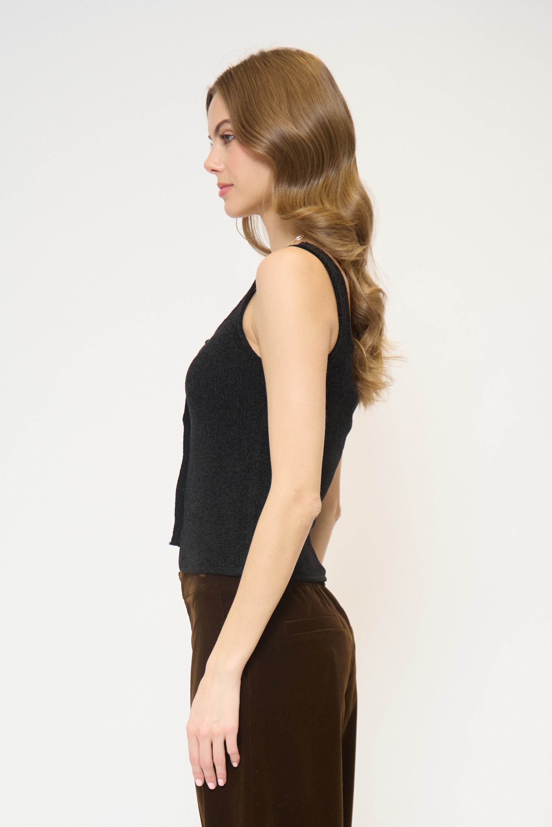 Ember Chenille Button Up Tank