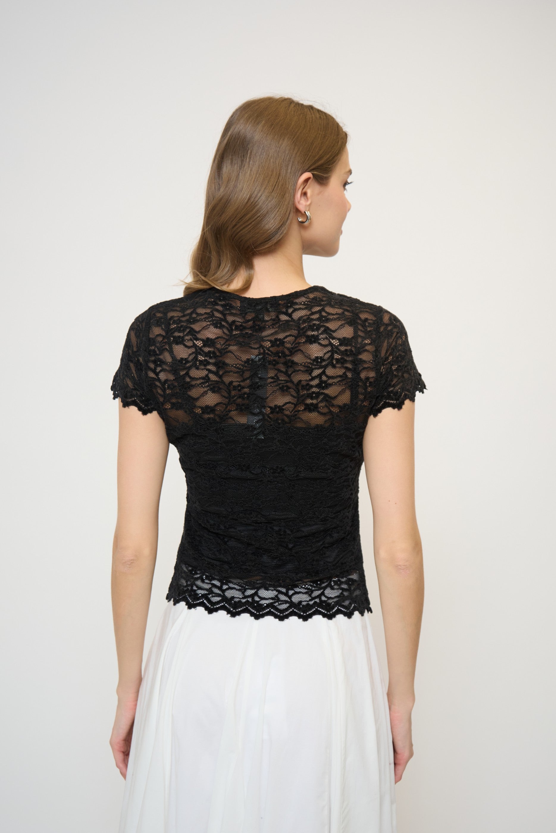 Stella Ruched Lace Top