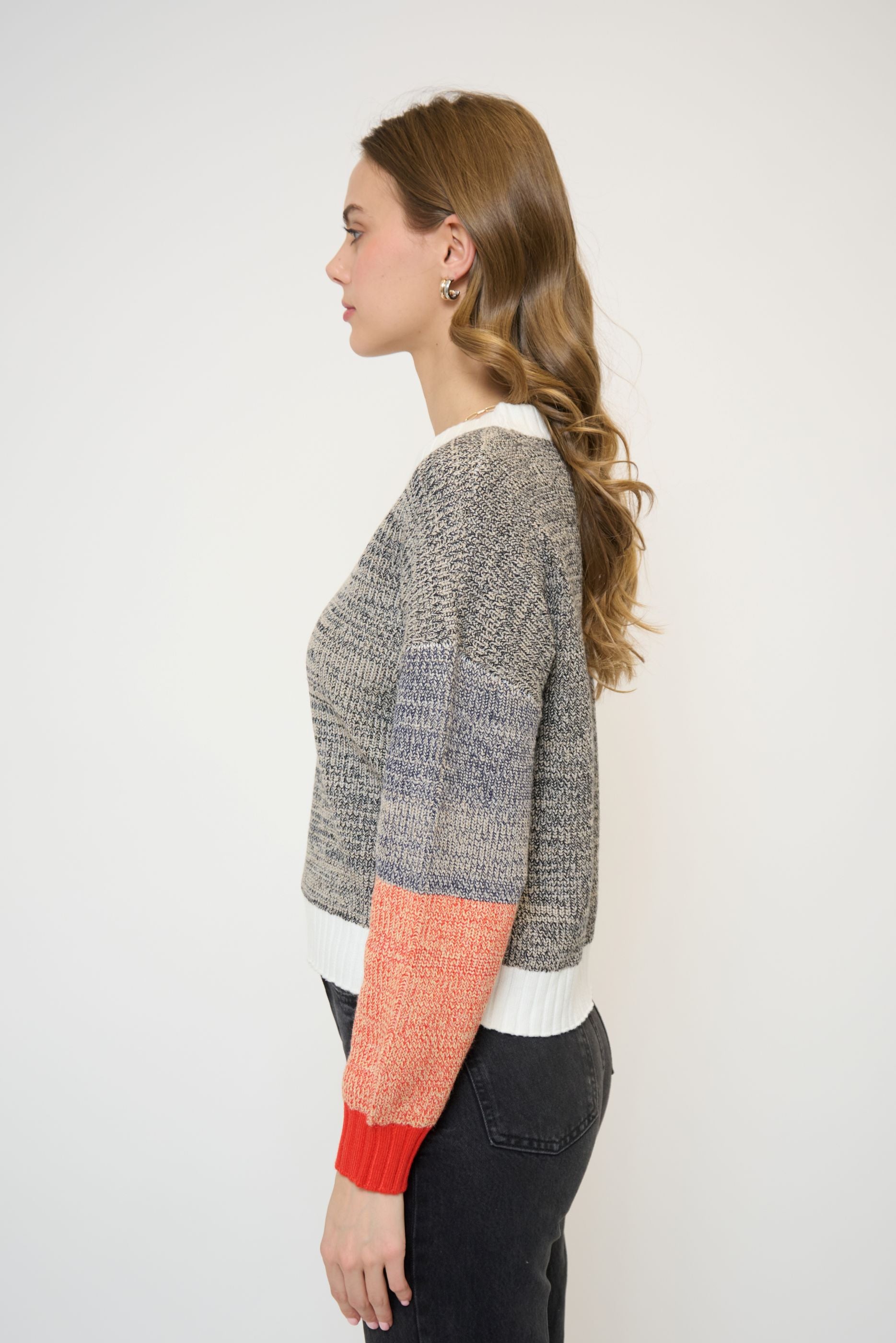 Maisie Bright Melanged Colorblocked Crew