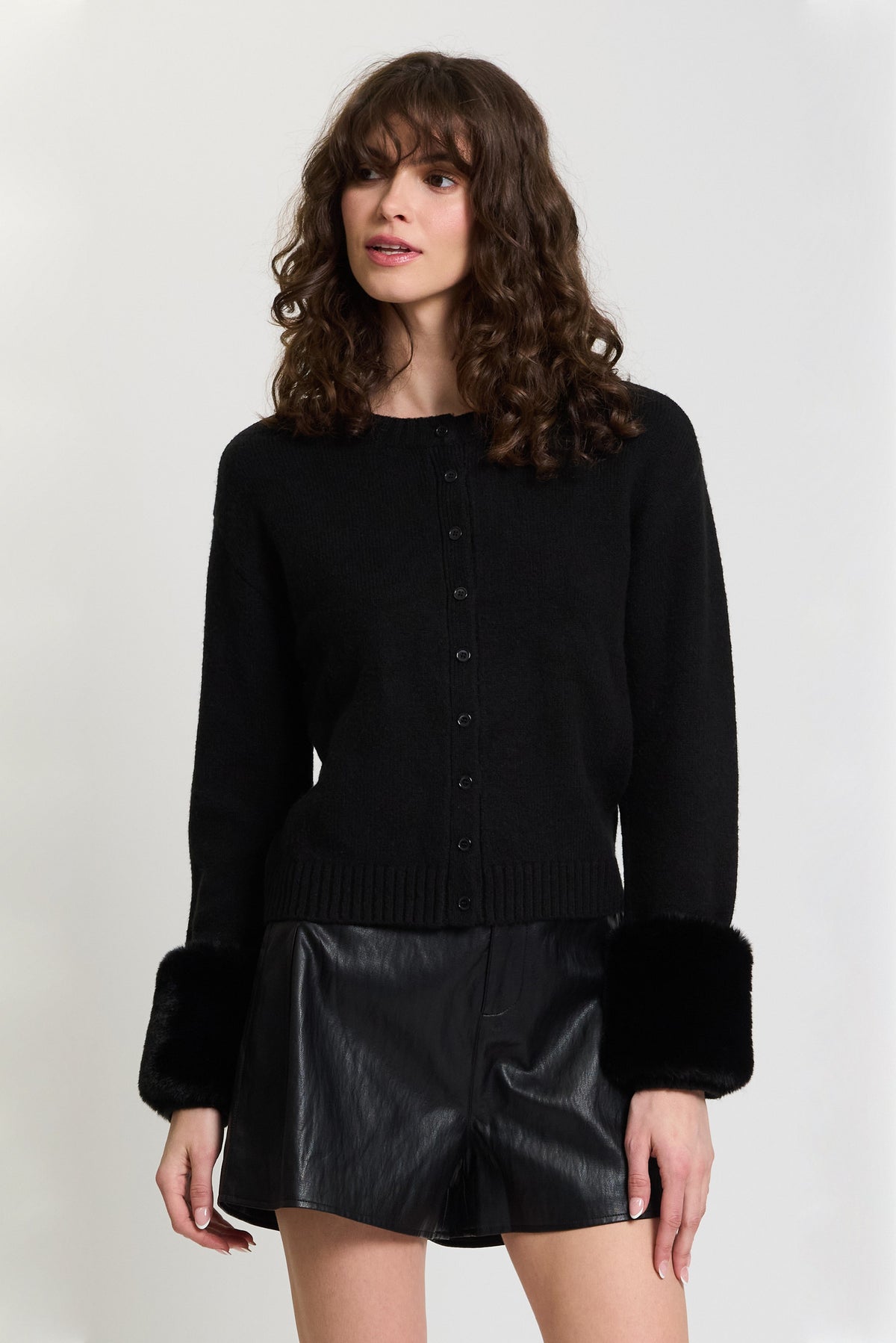 Lennox Fur Cuff Cardi