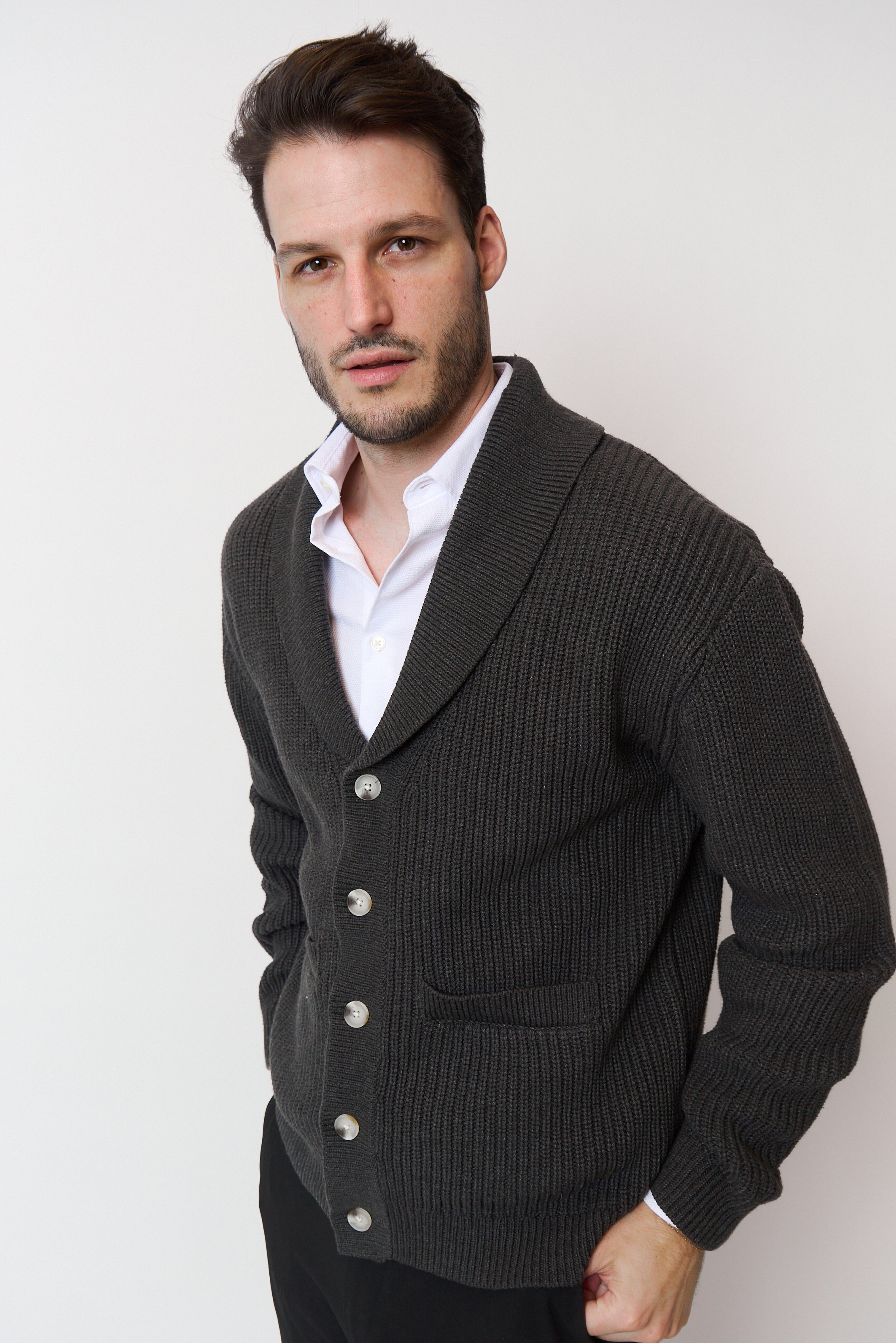 Chunky Shawl Collar Cardigan