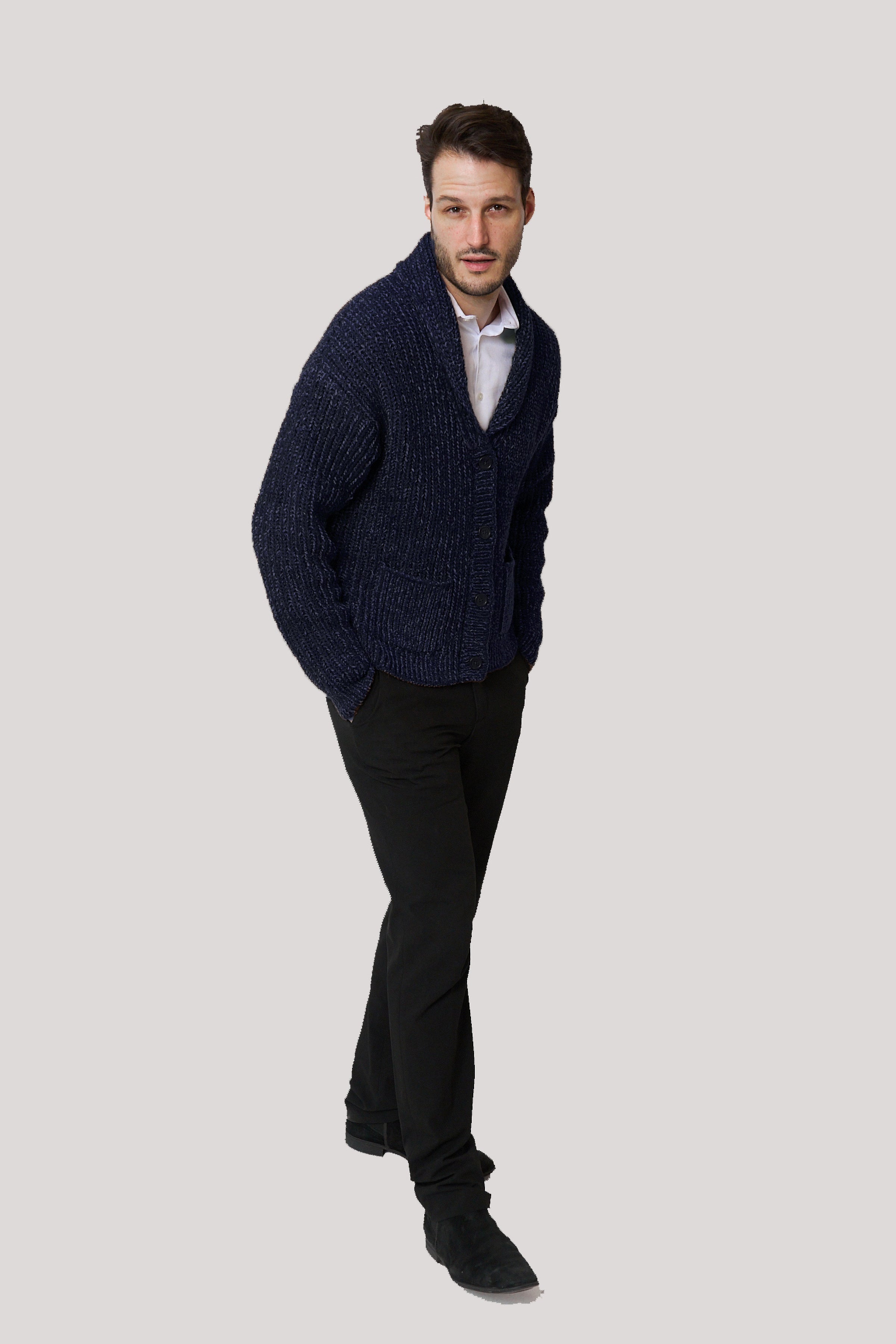 Chenille Shawl Collar Cardigan