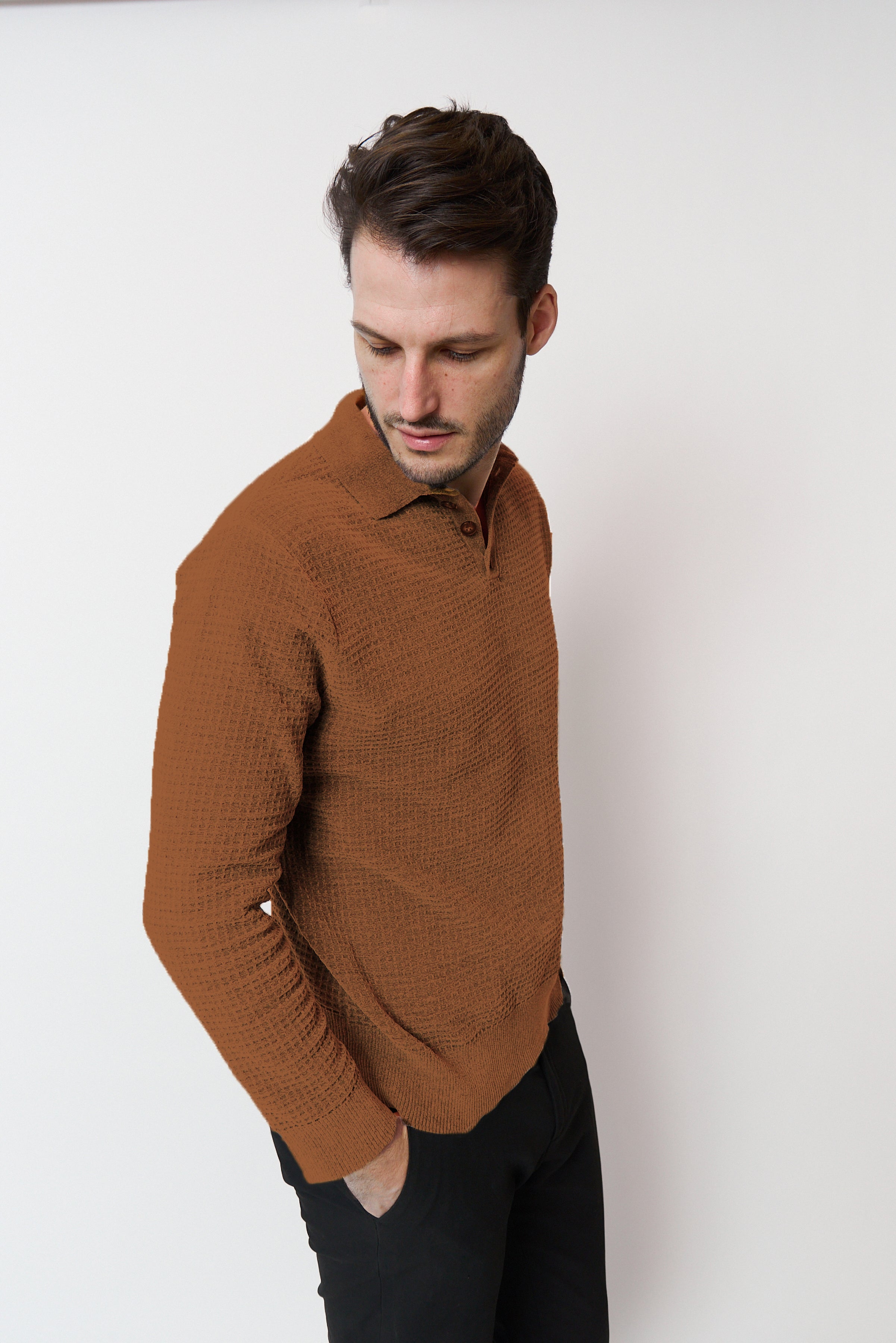 Chenille Waffle Stitch Polo