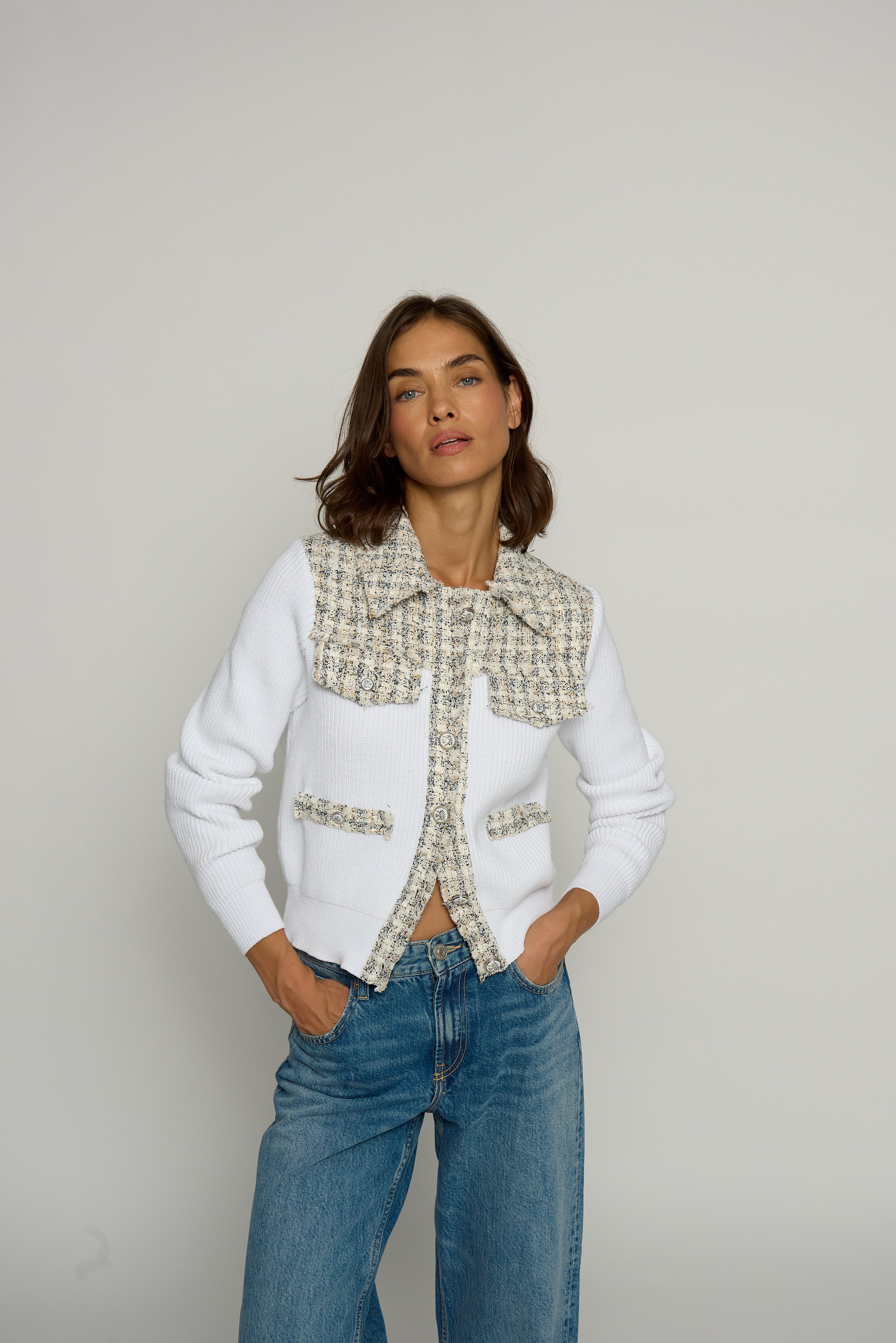 Tweed And Sweater Jacket