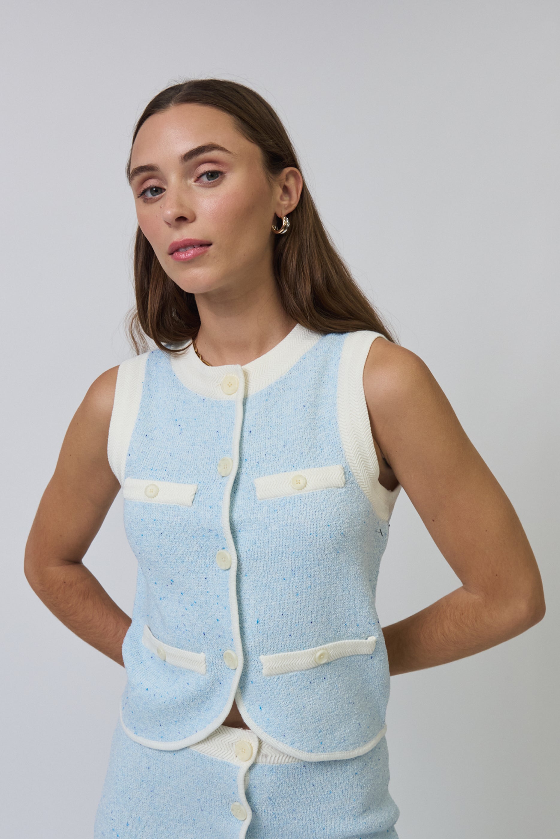 Celeste Tweed Yarn Vest