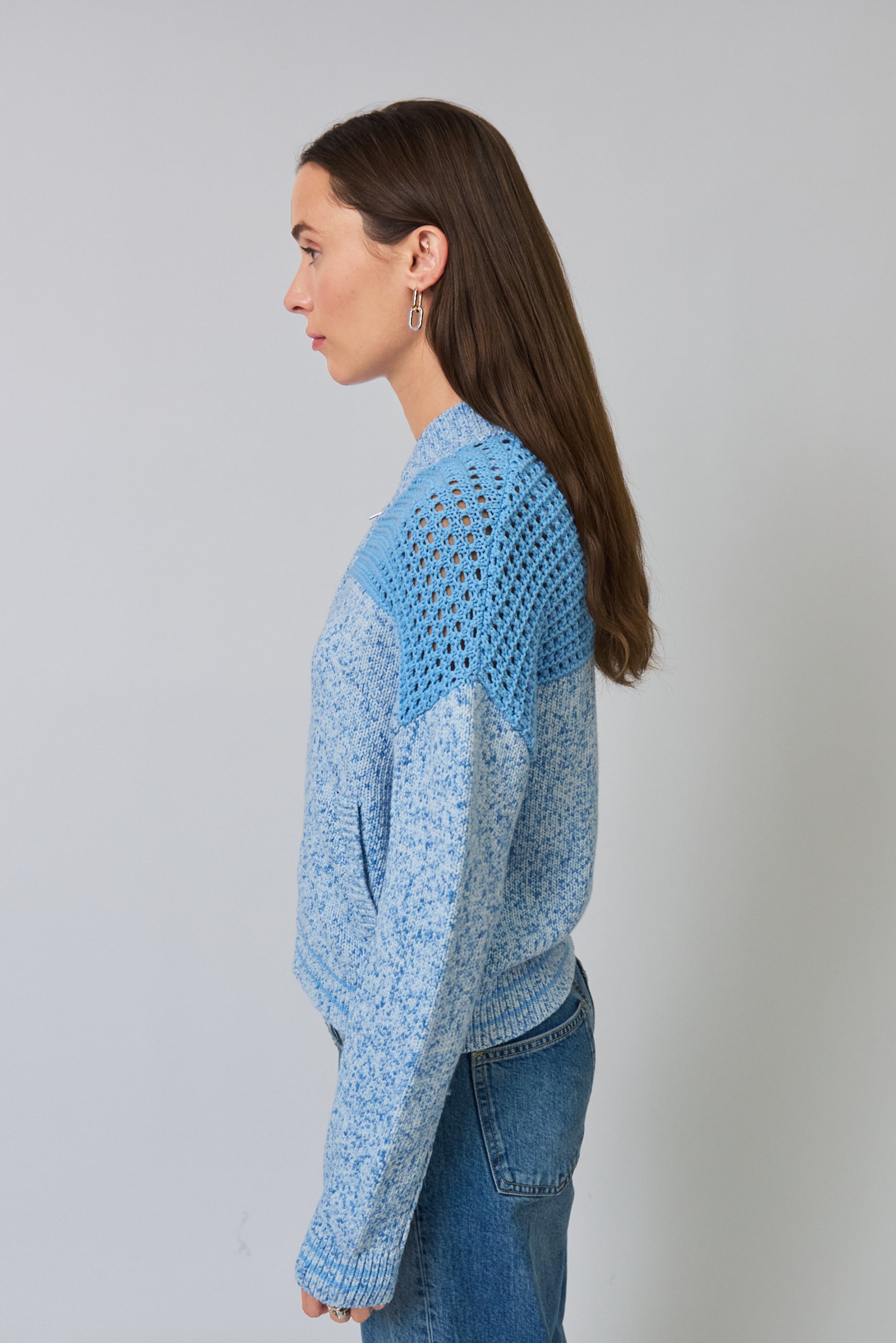 Clover Mesh Sweater Bomber