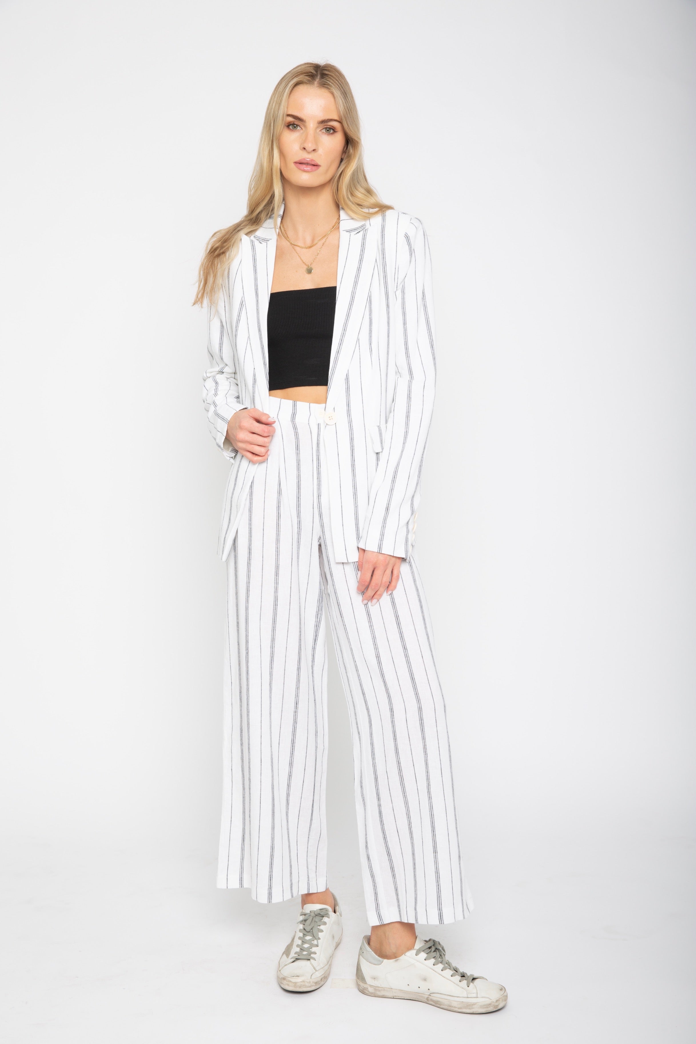 August Linen Stripe Jacket