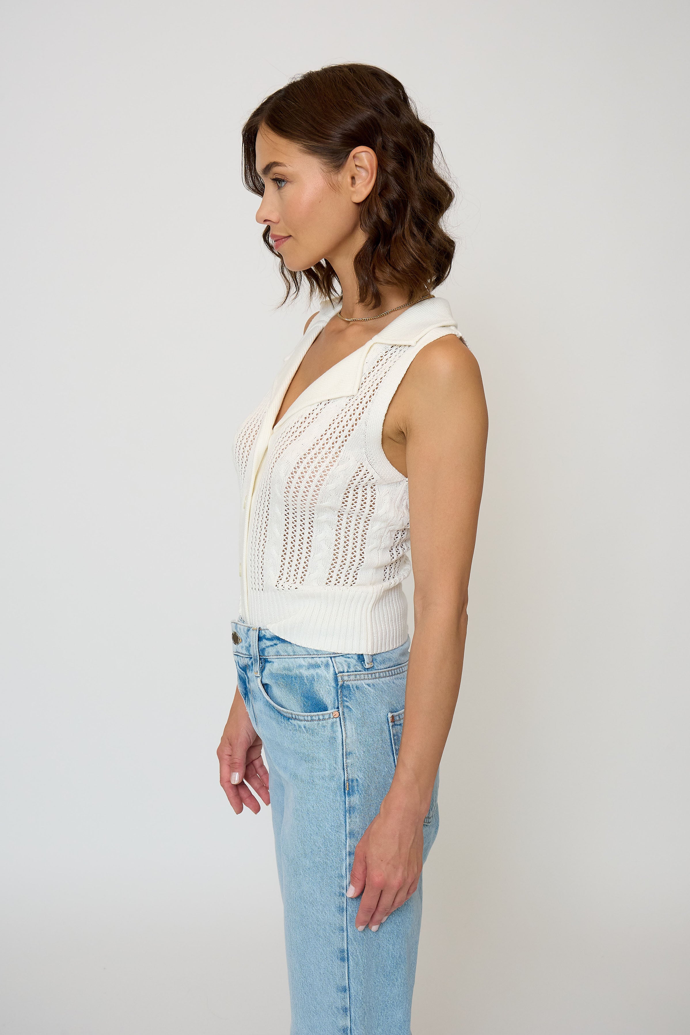 Sienna Sleeveless Cable Vest