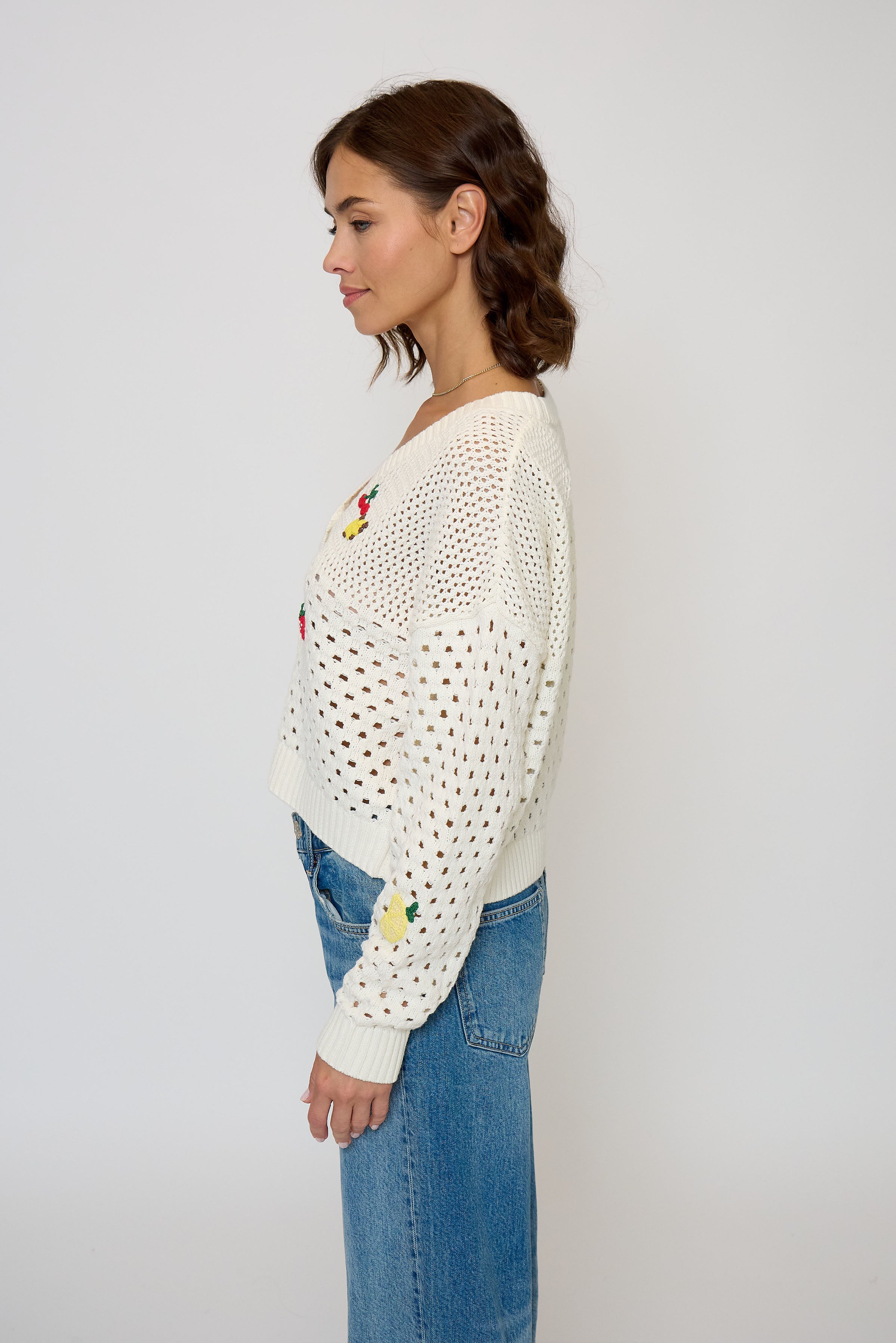 Darcy Open Stitch Embroidered Cardigan