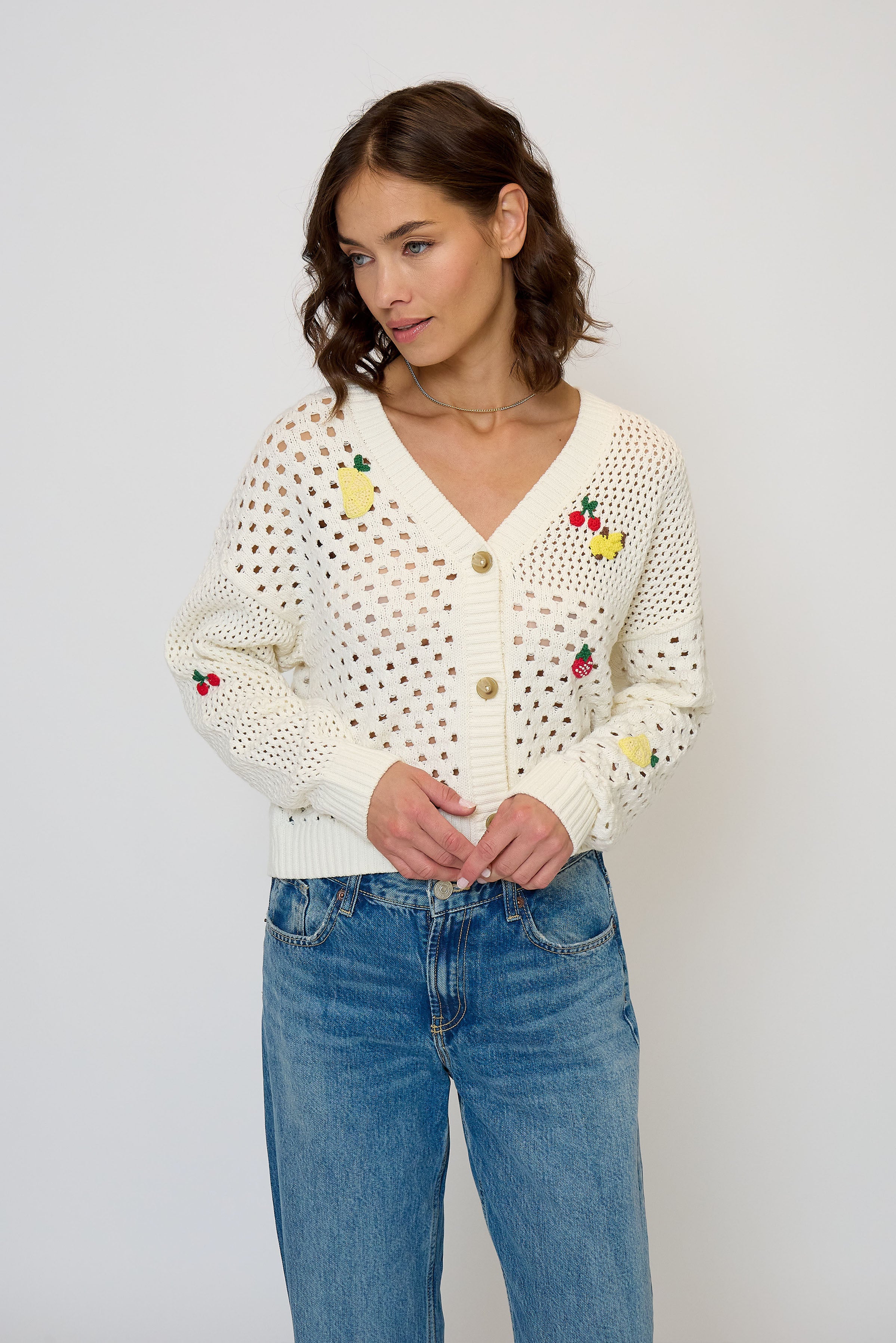 Darcy Open Stitch Embroidered Cardigan