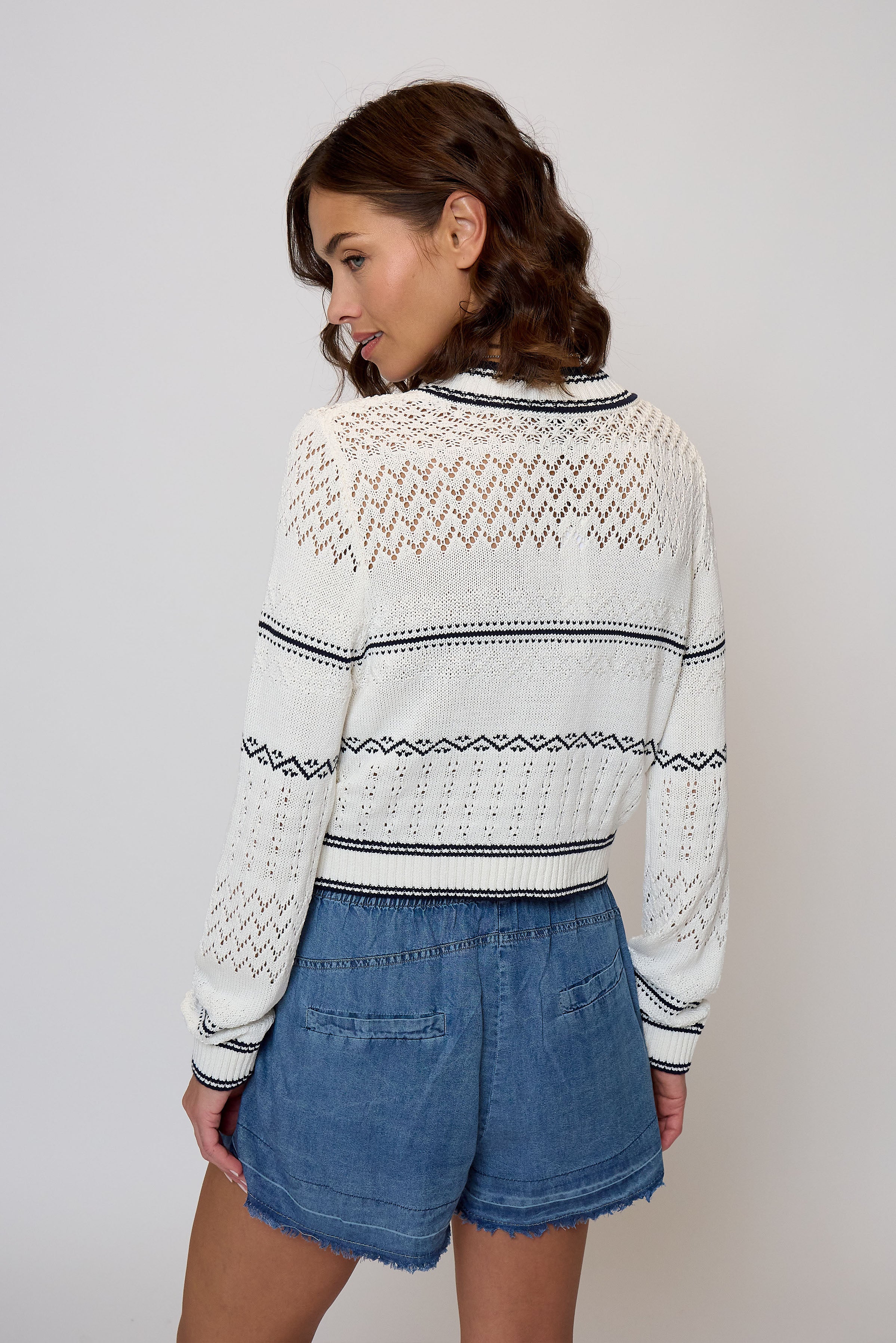Emanuel Nautical Stripe Cardigan